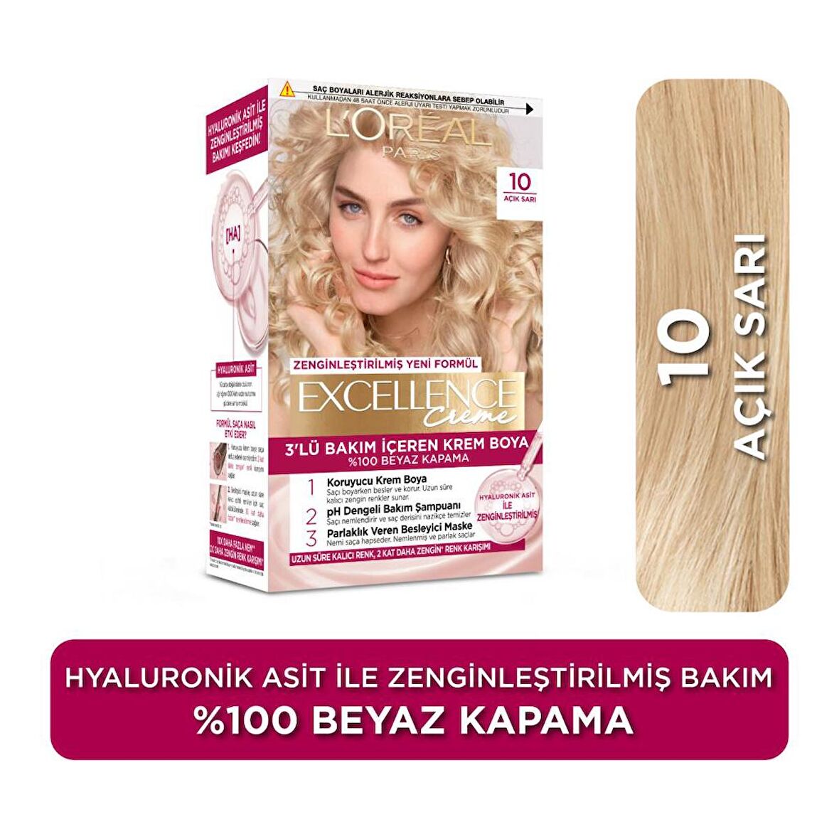 L’Oréal Paris Excellence Creme 10 Açık Sarı Saç Boyası