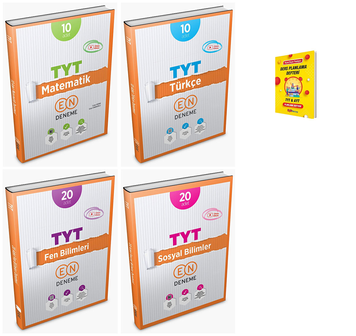 En Deneme TYT Matematik Fen Türkçe ve Sosyal 4lü Deneme Seti + Planlama Defteri