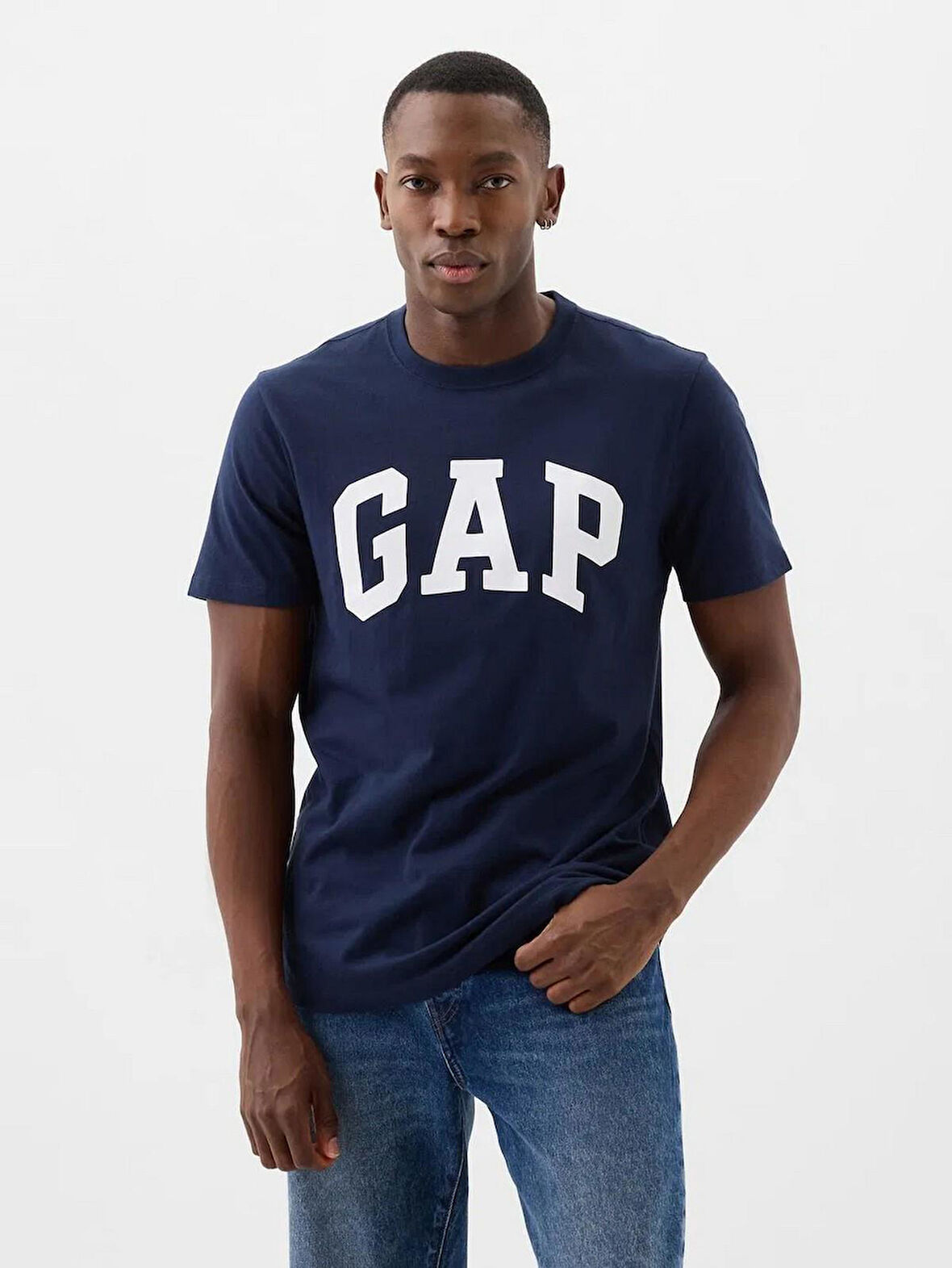 GAP 856659004 V-Everyday Soft Basic Logo T Erkek Tişört