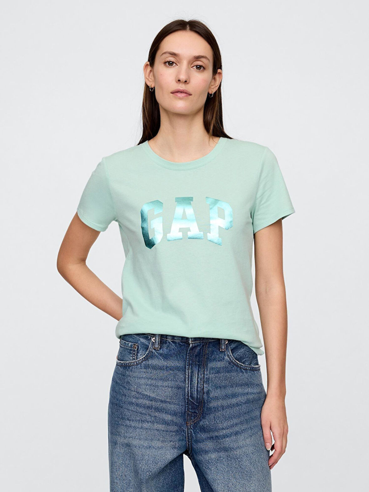 GAP 729555013 V-Ss Logo Classic Tee Kadın Tişört