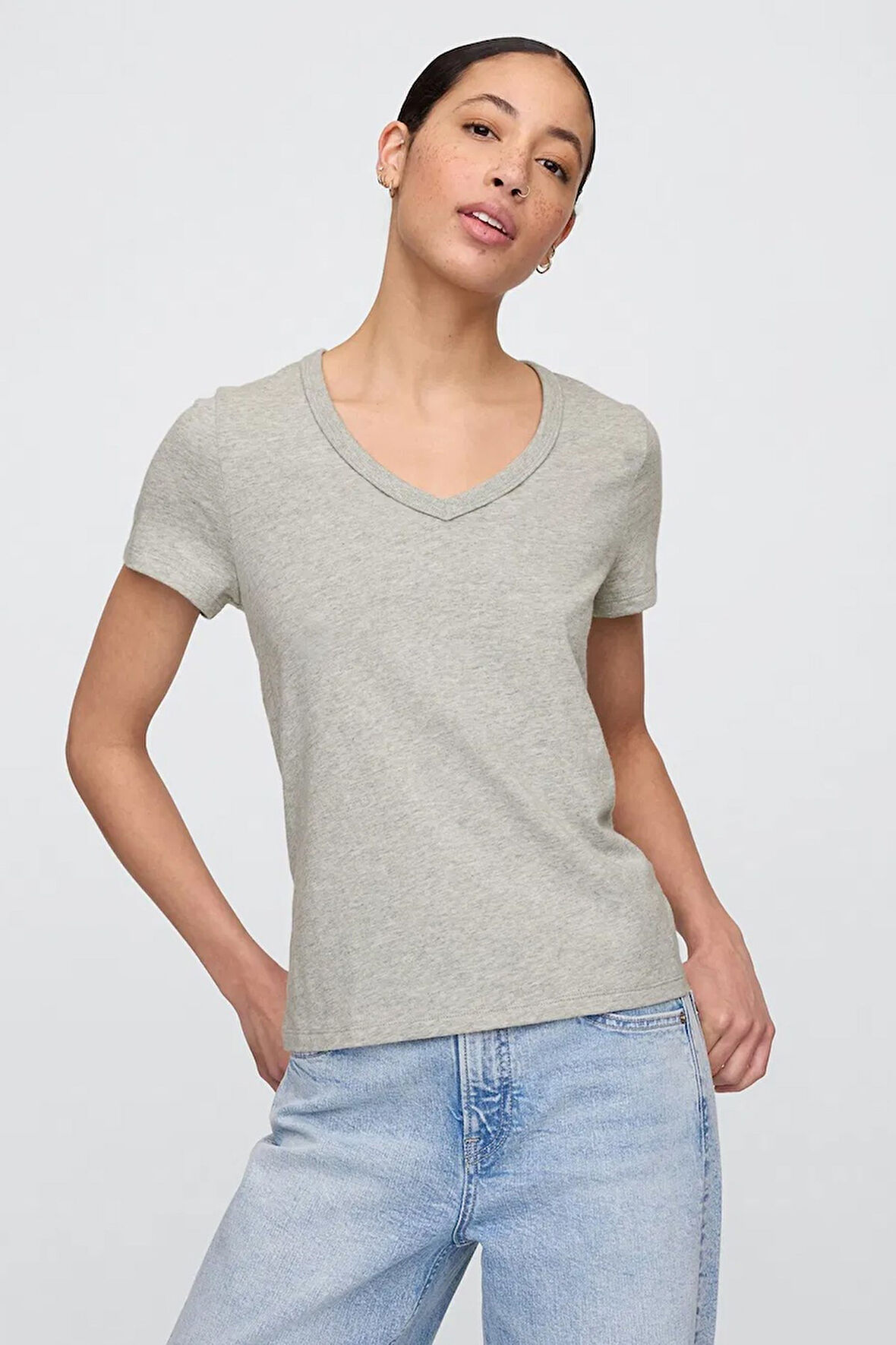 Gap V-SS Fav V Solid Kadın Tişört