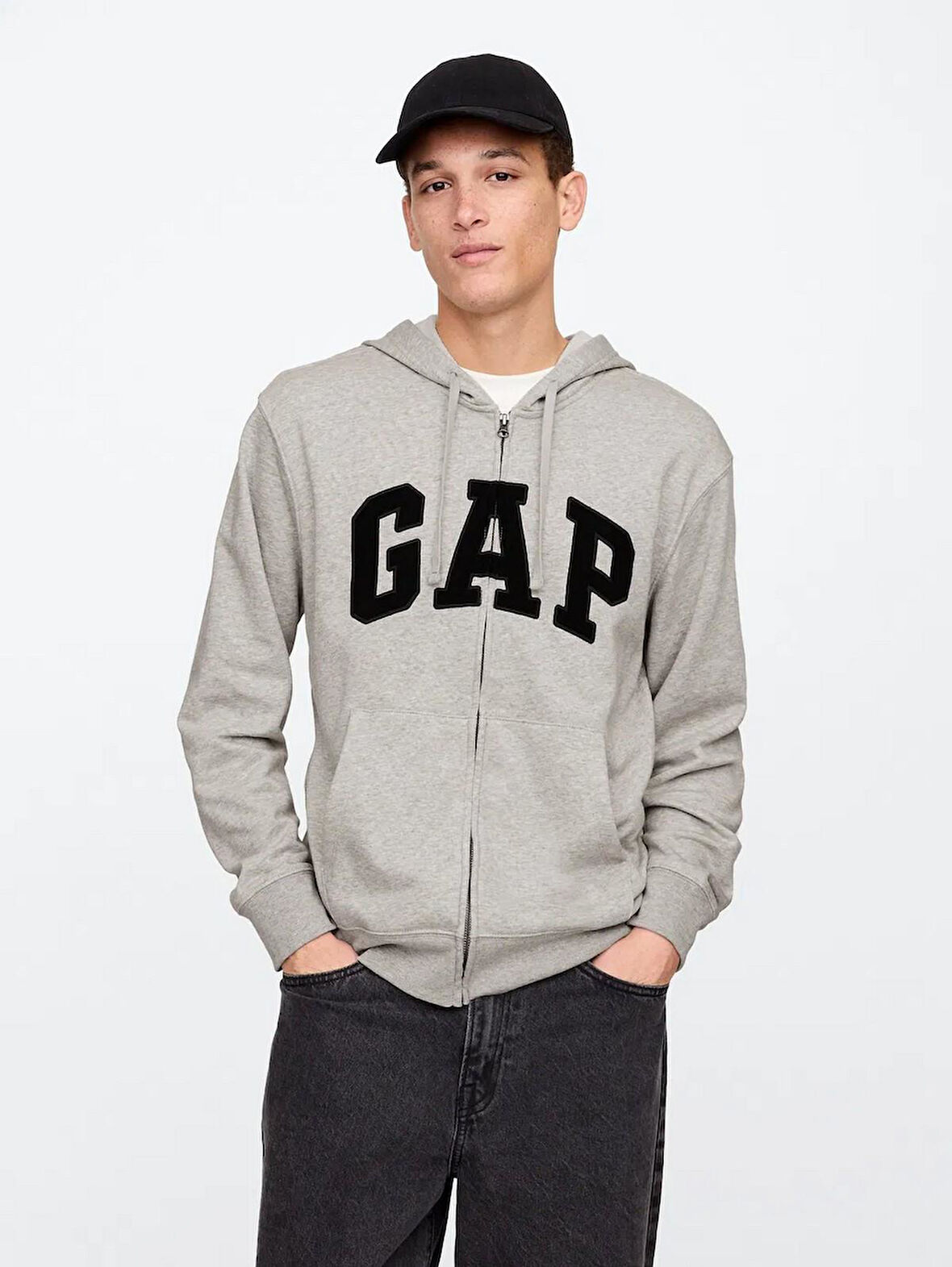 GAP 868454009 V-Frch Ft Heritage Logo Fz Erkek Eşofman Üstü