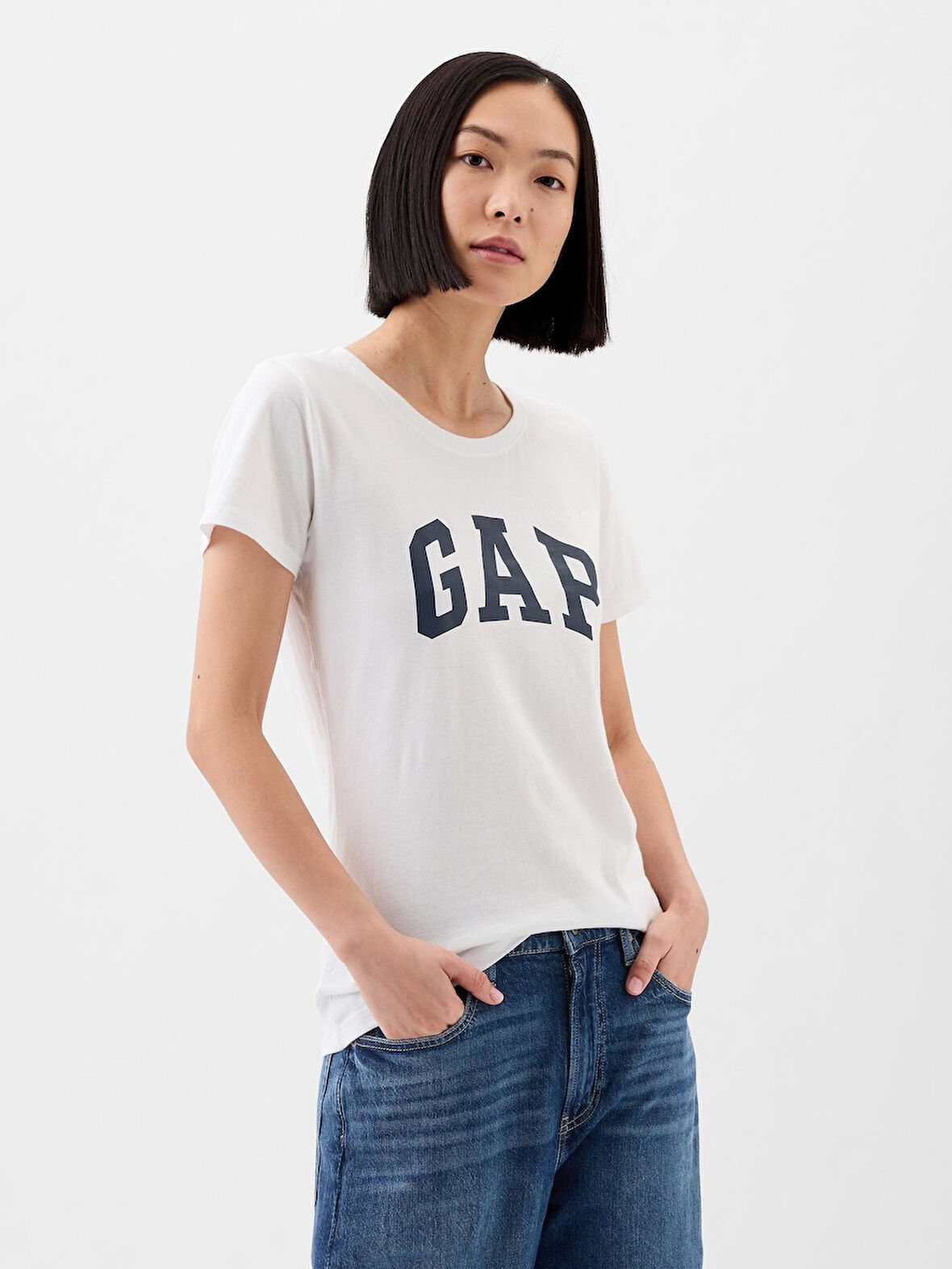 GAP 729555012 V-Ss Logo Classic Tee Kadın Tişört