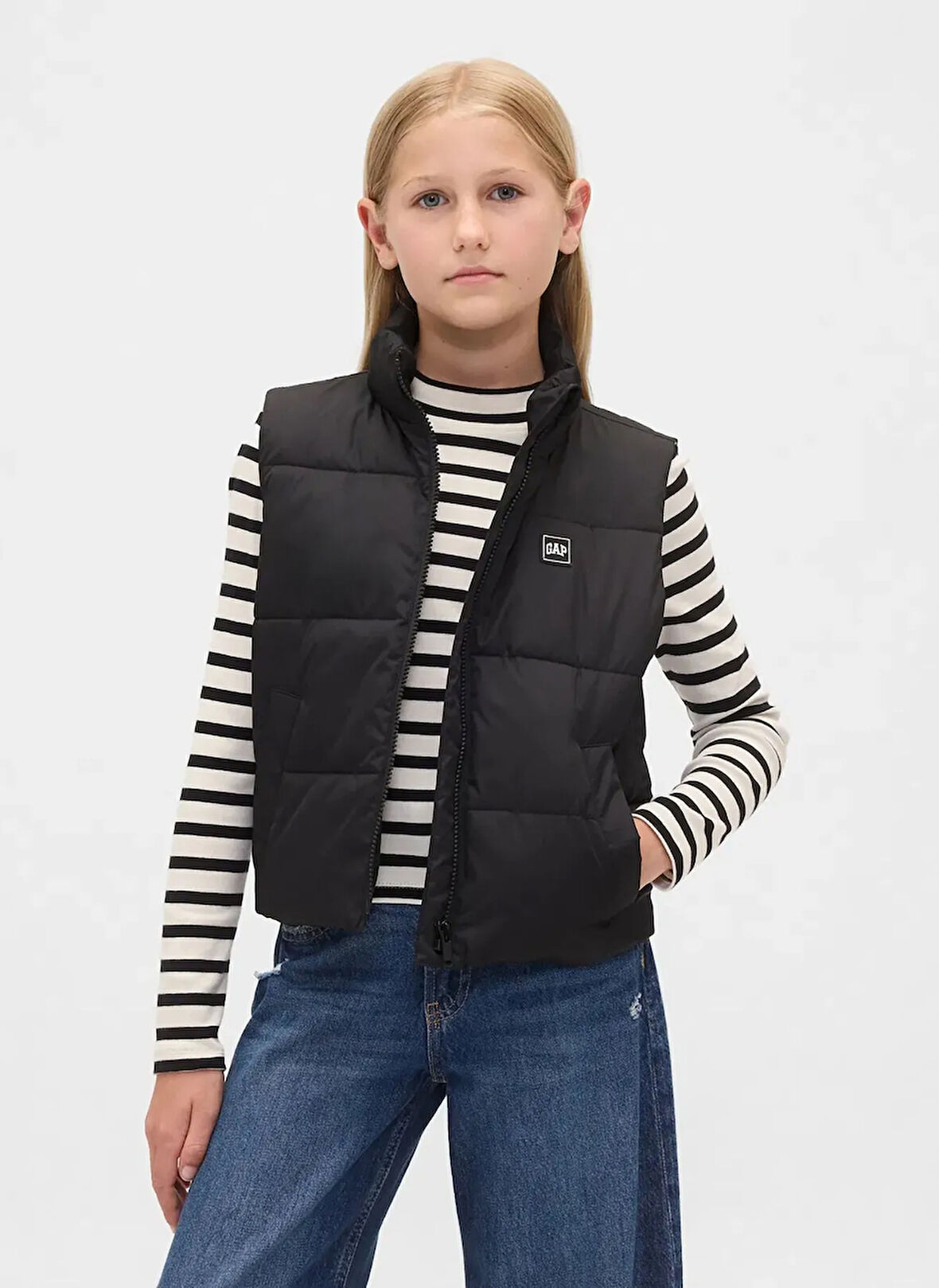 Gap Düz Siyah Kız Çocuk Yelek 790019001