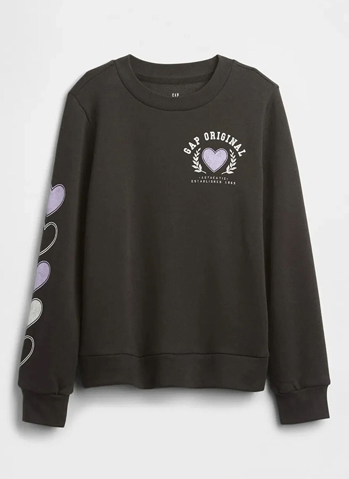 Gap Baskılı Kız Çocuk Siyah Sweatshırt 721472007