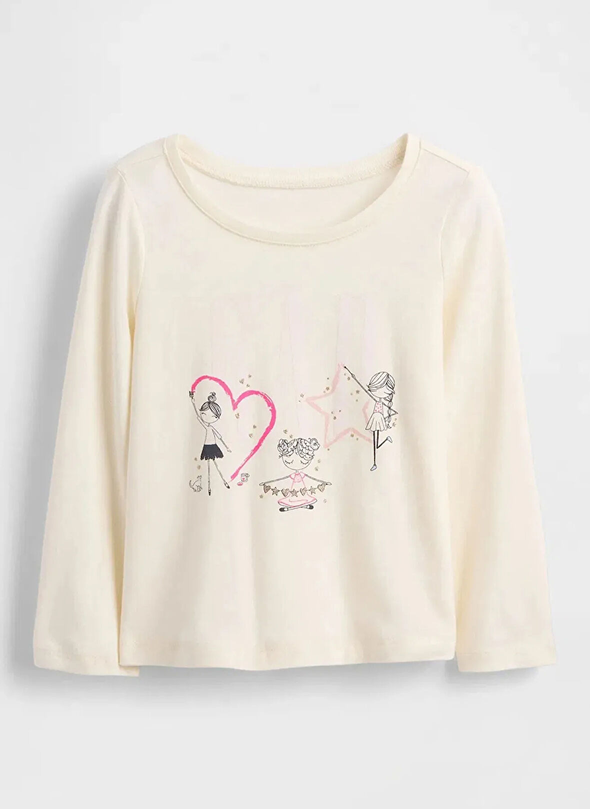 Gap Baskılı Bej Kız Çocuk T-Shirt 812482002
