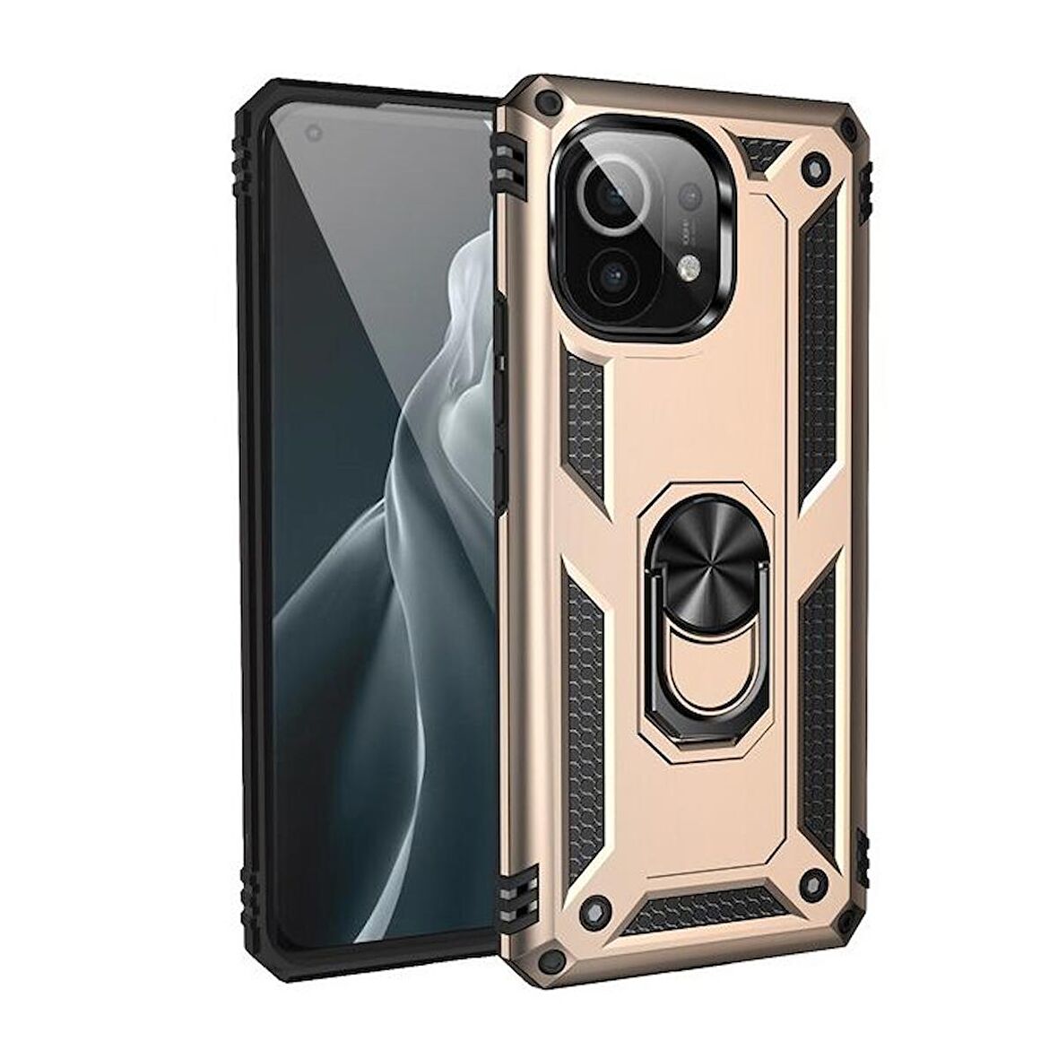 Gpack Xiaomi Mi 11 Lite Kılıf Vega Tank Standlı Yüzüklü Mıknatıslı