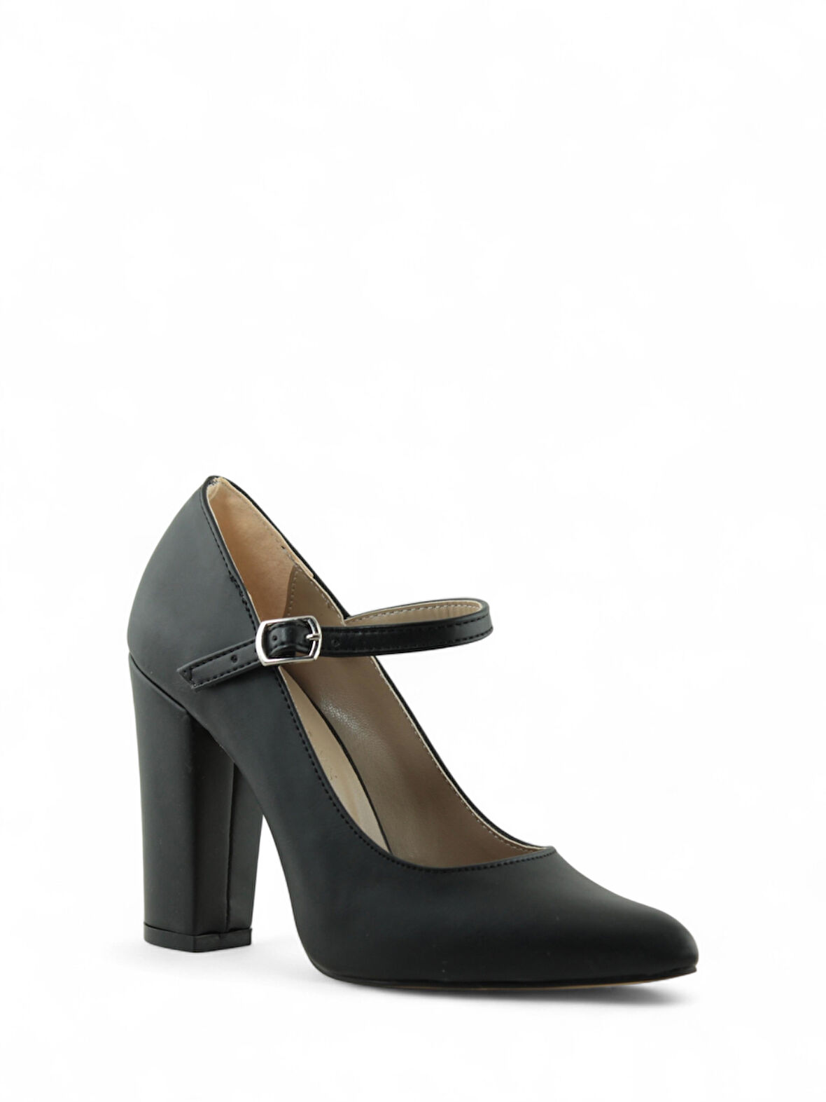 Kadın Kalın Ökçe Bilek Bantlı 13 Pont Topuklu Ayakkabı