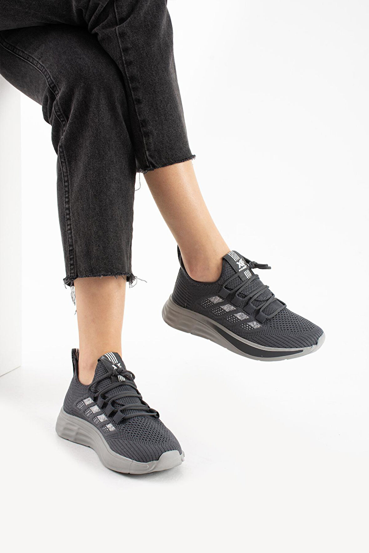 Kadın Hafif Taban Triko Sneaker Spor Ayakkabı