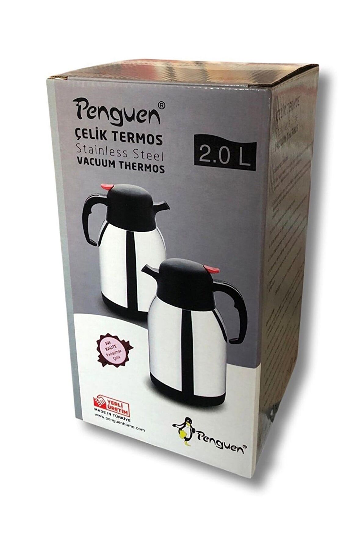 Penguen 2 Litre Çift Kat Çelik Çay Termosu 1200a (YENİ MODEL)