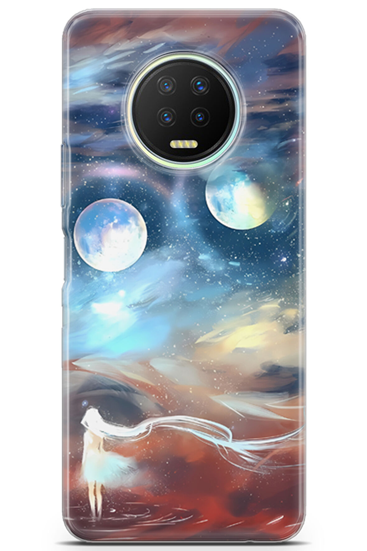 Infinix Note 7 uyumlu Girls 22 Şeffaf Hayallerim ve Gezegenler