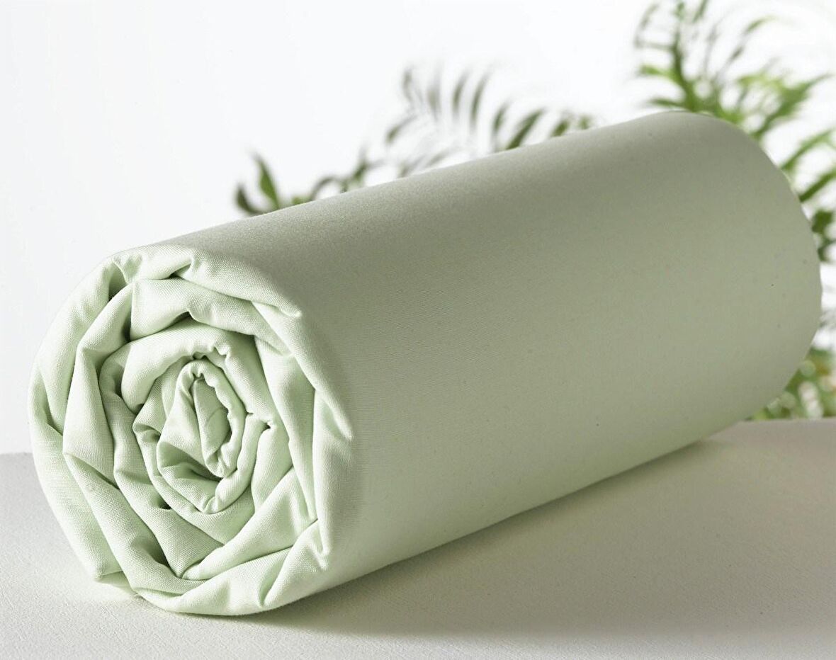Makiteks %100 Pamuklu Açık Yeşil 120x200+50x70 Tek Kişilik Lastikli Çarşaf Takımı