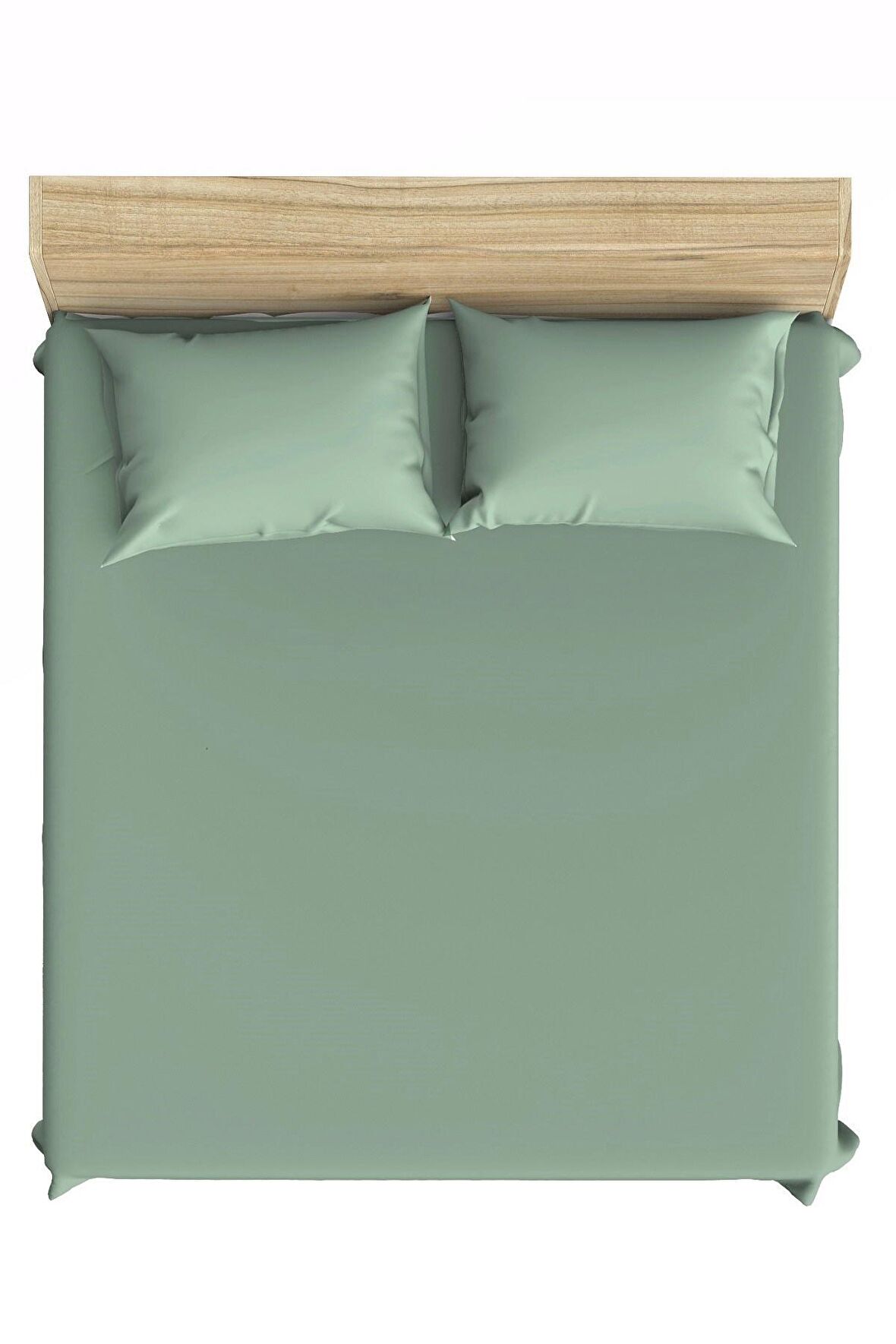 Makiteks %100 Pamuklu Yesil 120x200+50x70 Tek Kişilik Lastikli Çarşaf Seti