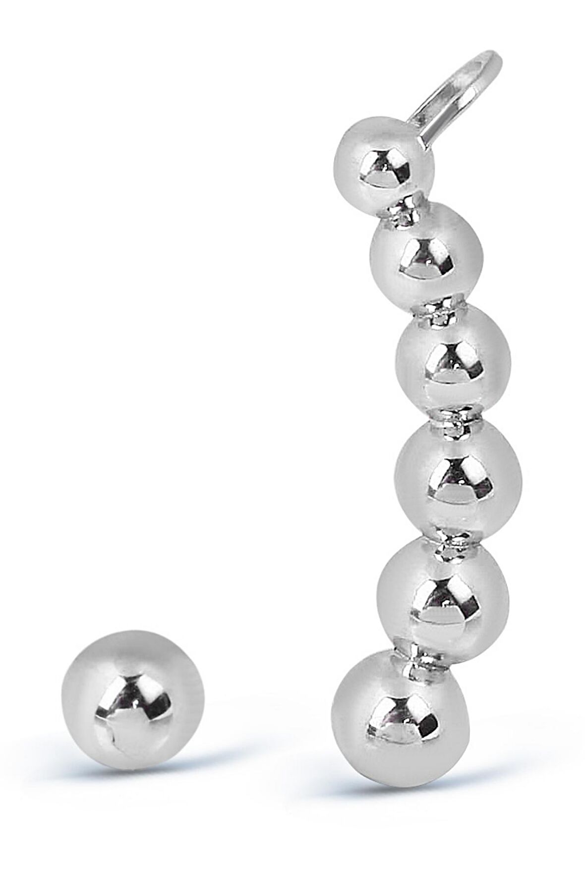 Sıra Toplar Motifli 925 Ayar Gümüş Küpe - K020201