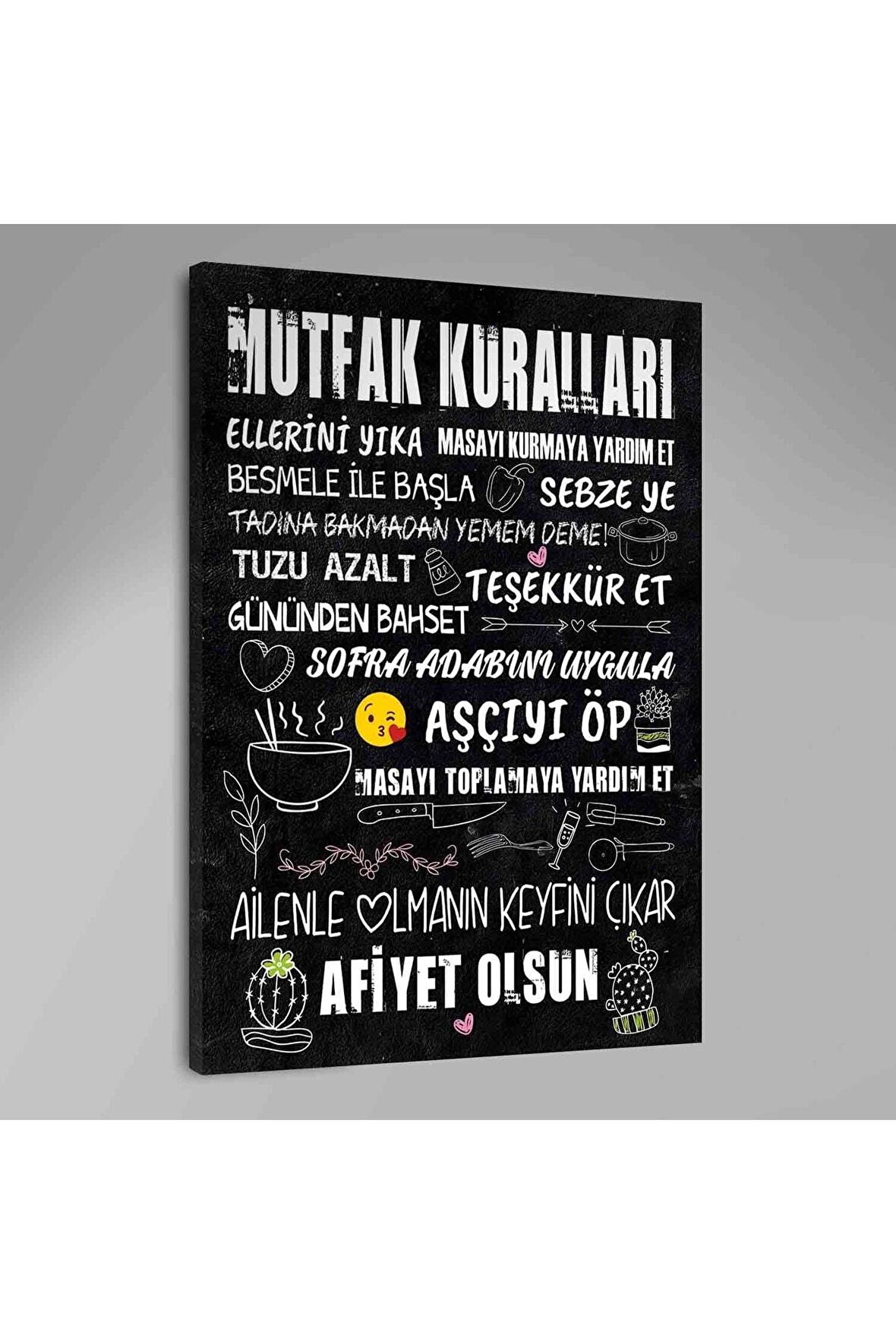 Mutfak Kuralları Kanvas Tablo