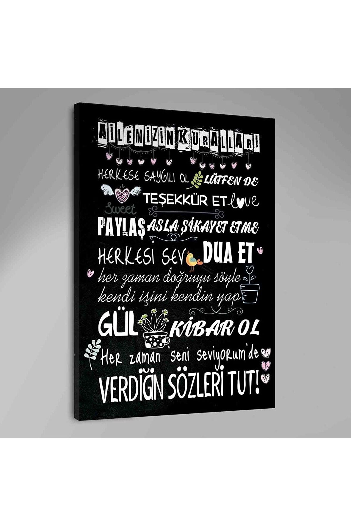 Ailemizin Kuralları Kanvas Tablo
