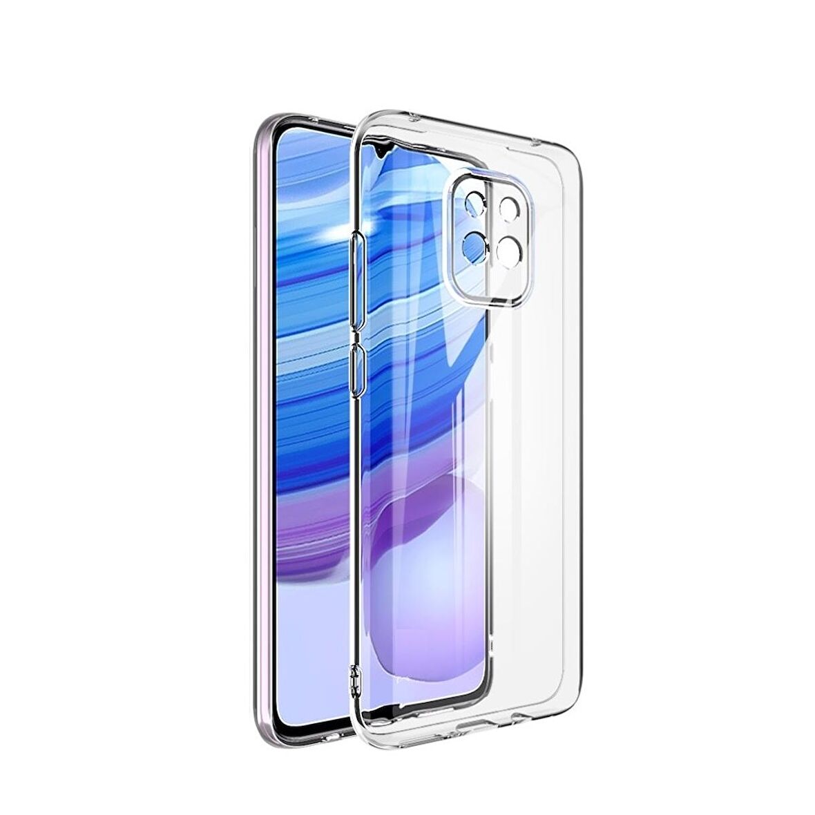Smcase Xiaomi Redmi Note 9S Kılıf Kamera Korumalı Silikon  Nano Ekran Koruyucu