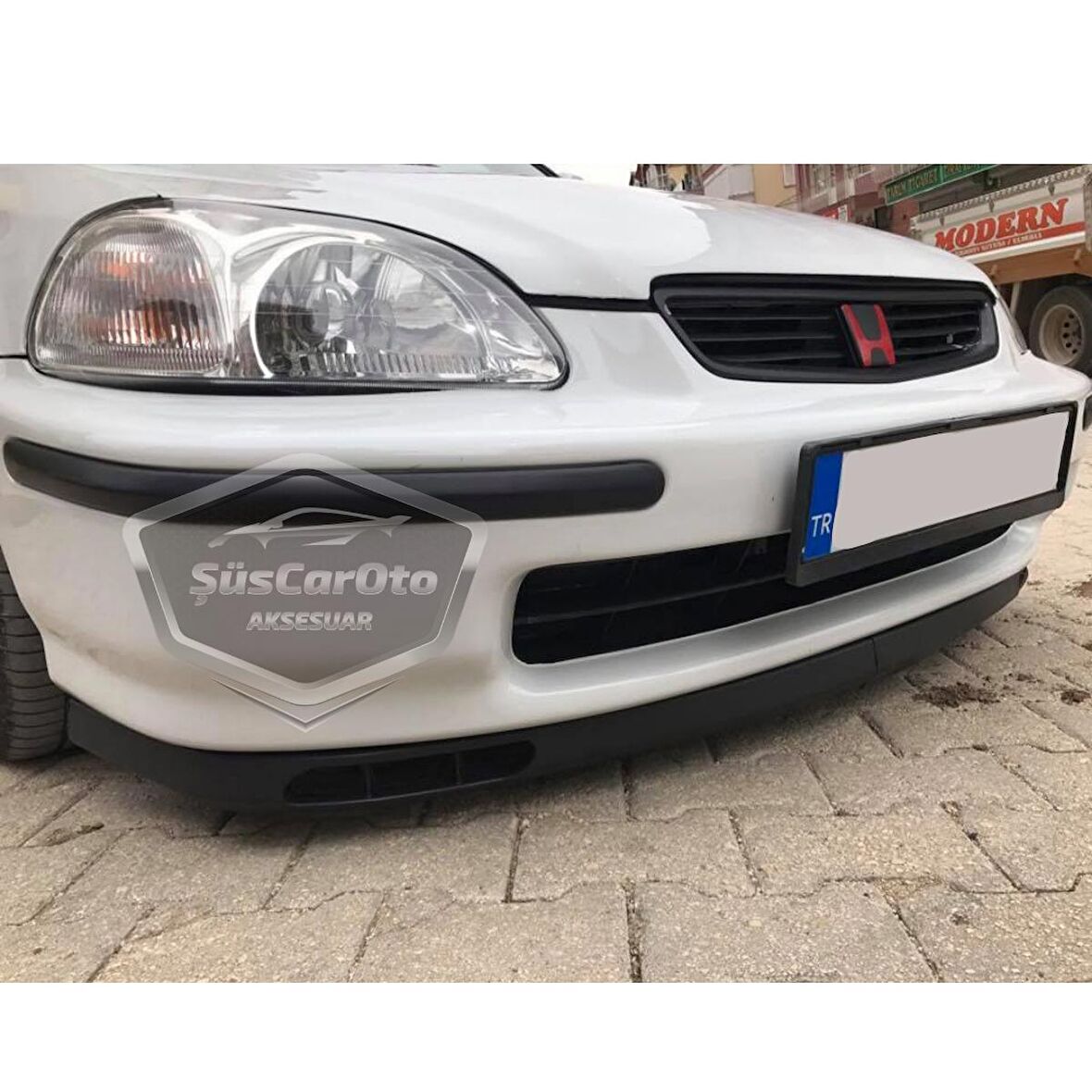 Honda Civic İES EK EJ 1996-2000 Uyumlu Üniversal Laguna Lip Esnek Ön Lip 2 Parça Tampon Altı Dil Karlık Ön Ek