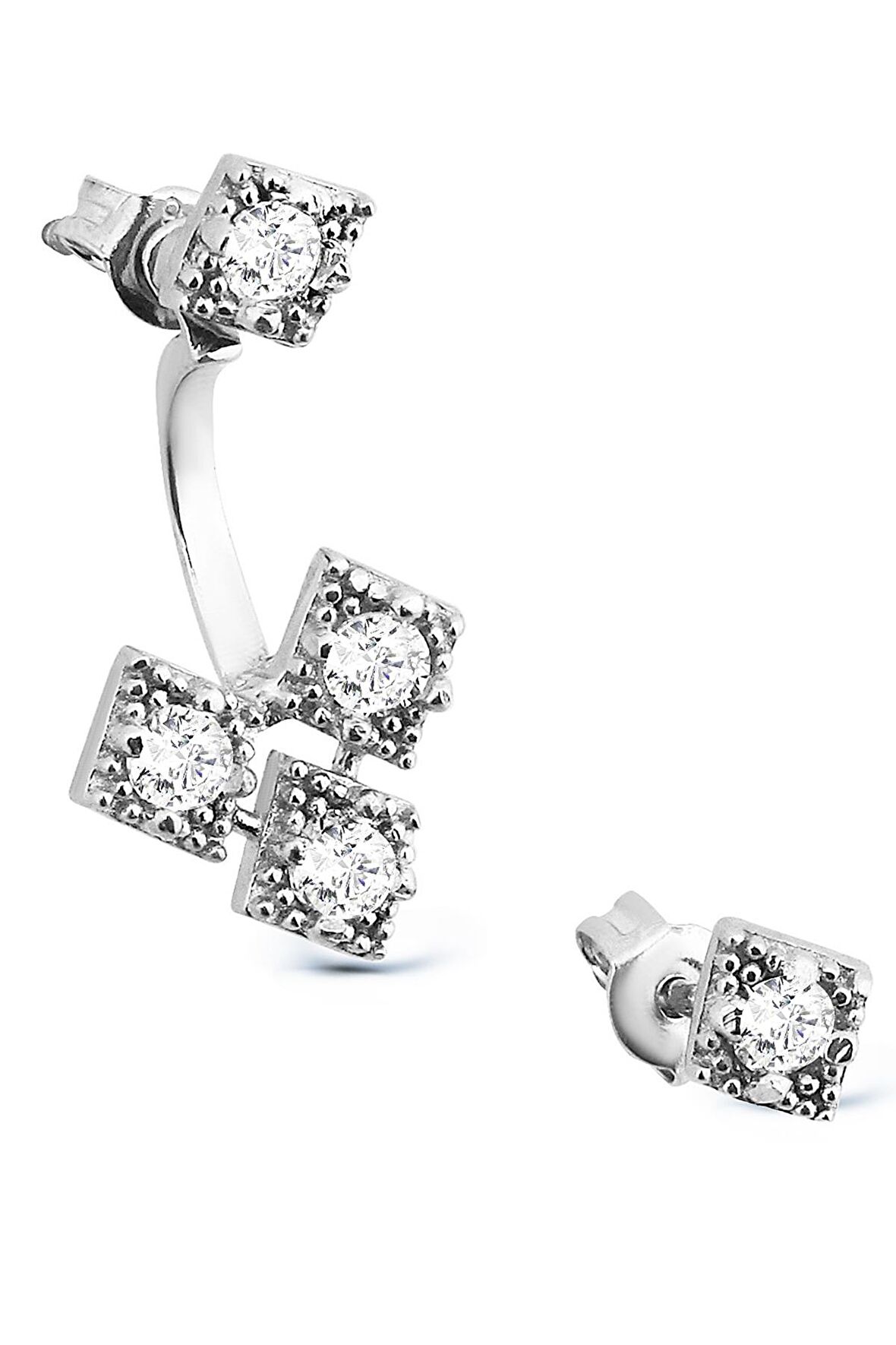 Zirkon Taşlı 925 Ayar Gümüş Küpe - K047001