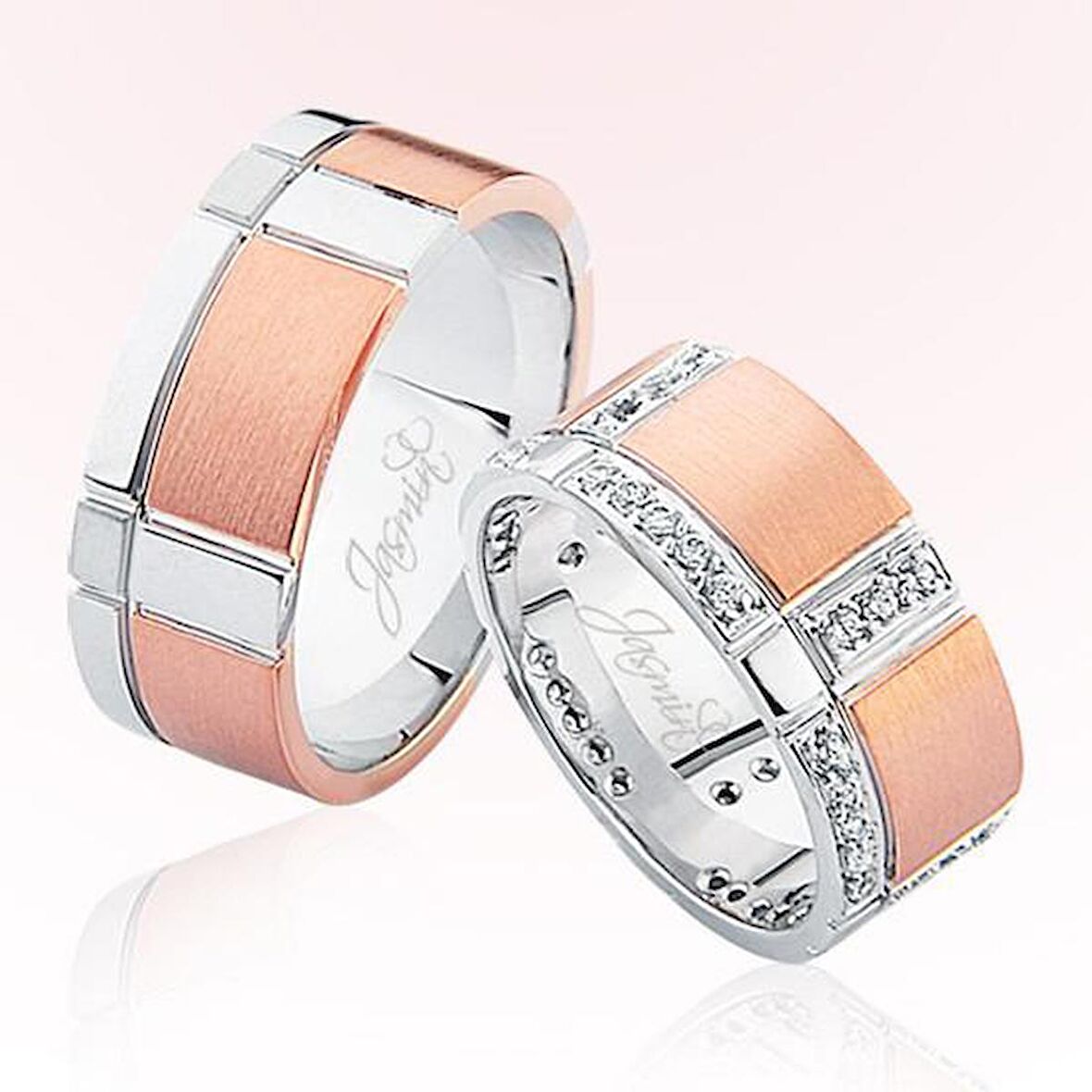 Rose Beyaz Altın Alyans 1205-2