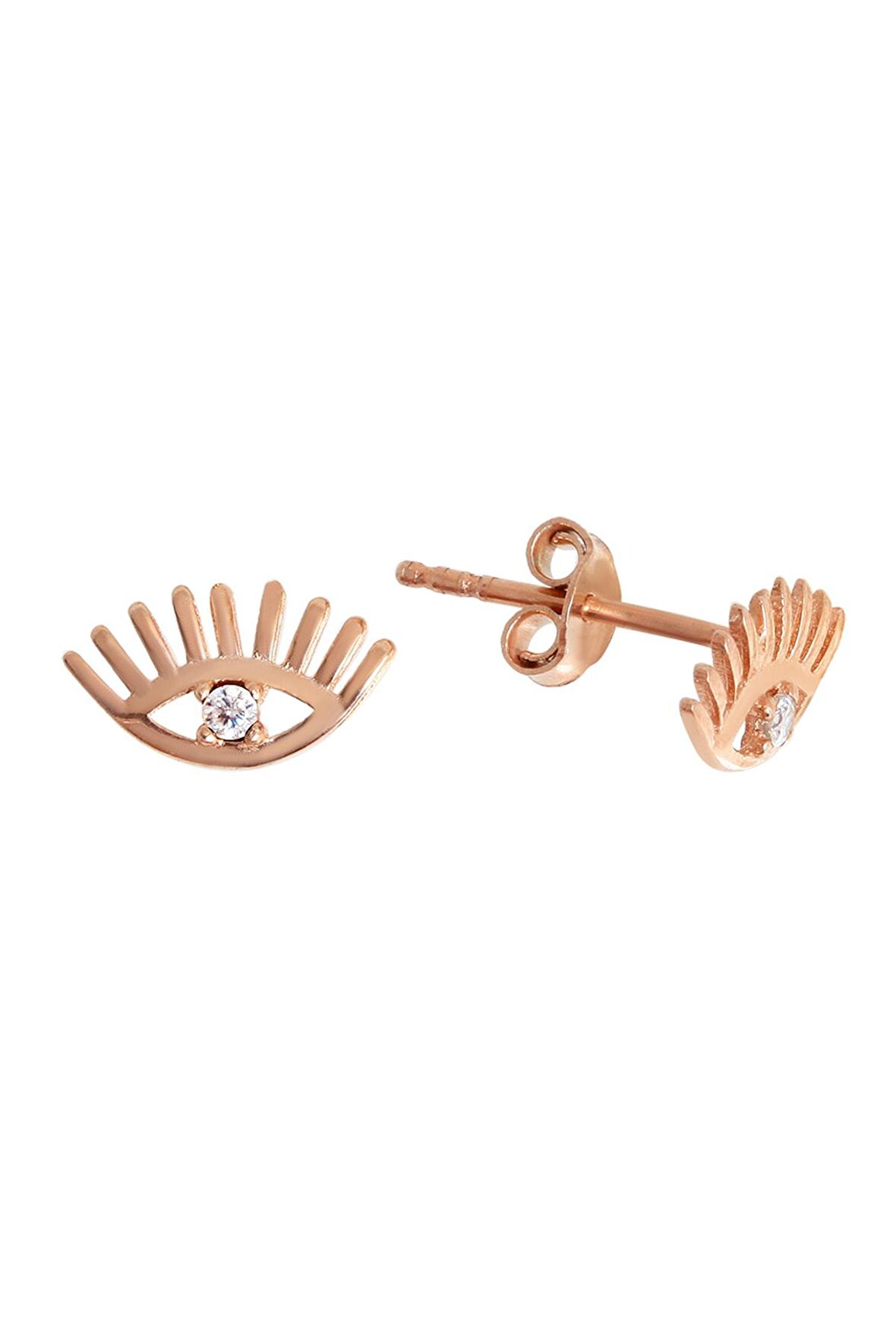 Göz Motifli 925 Ayar Gümüş Küpe - K075701