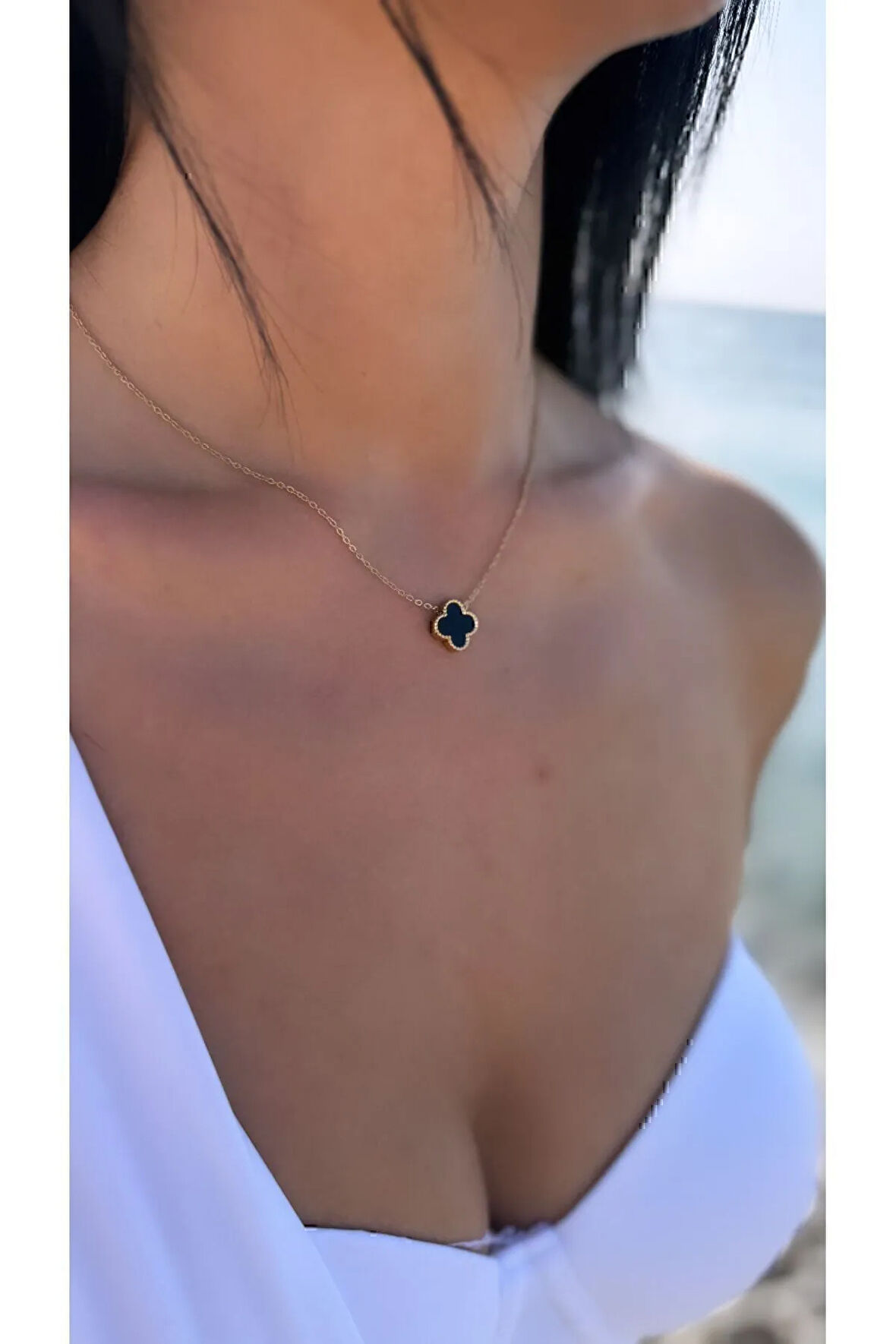 Çelik Van Cleef Yonca Kolye