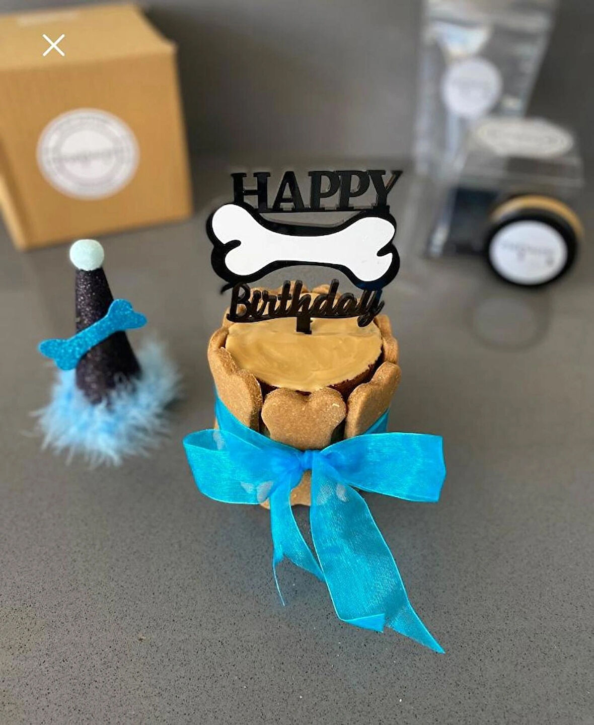 Köpekler Için Doğum Günü Seti- Happy Kit- Doğum Günü Pastası, Kemik Tasarımlı Süs, Doğum Günü Şapka
