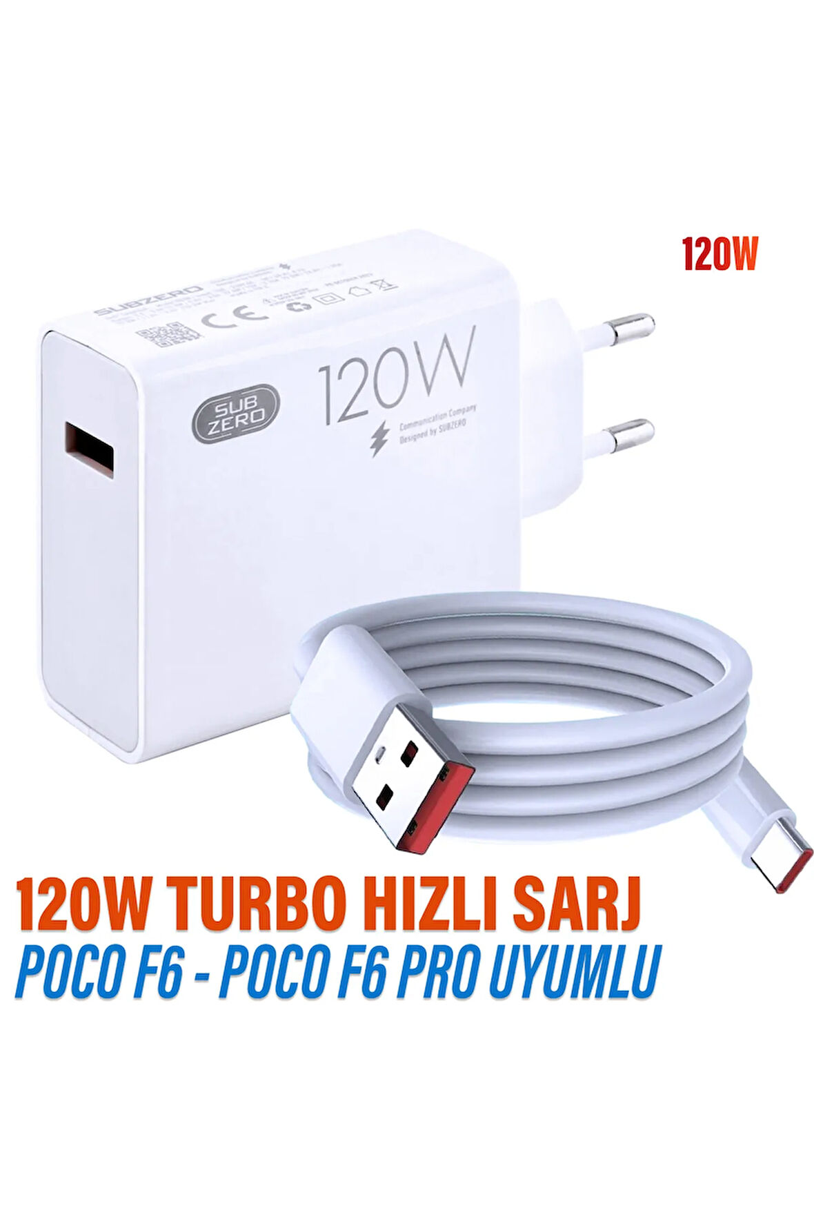 POCO F6 - POCO F6 Pro Turbo Hızlı Şarj Aleti 120W Type-C HIZLI Şarj ve Kablosu