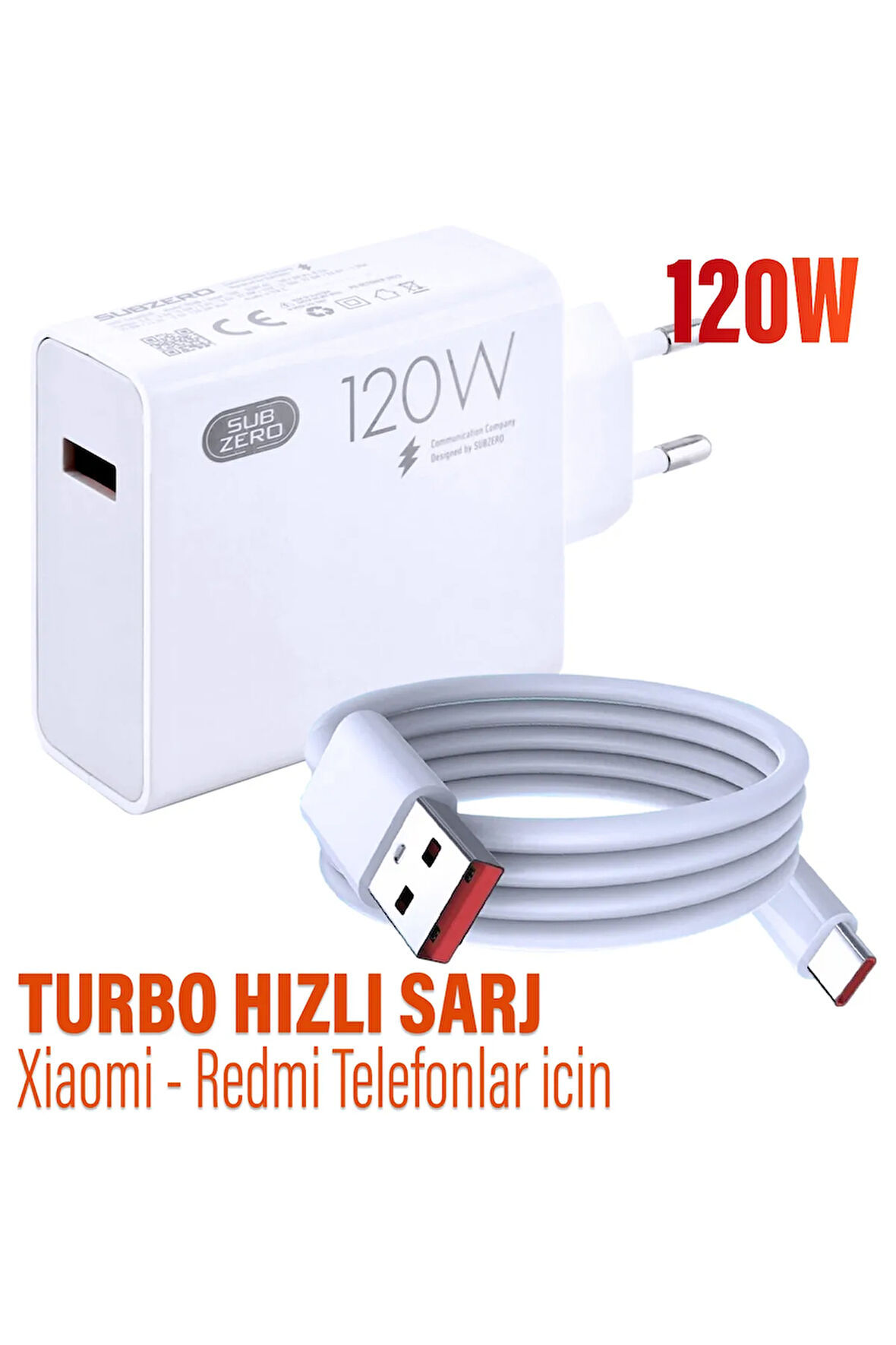 120W Turbo Hızlı Şarj Aleti Xiaomi - Redmi Telefon ve Tabletler İçin