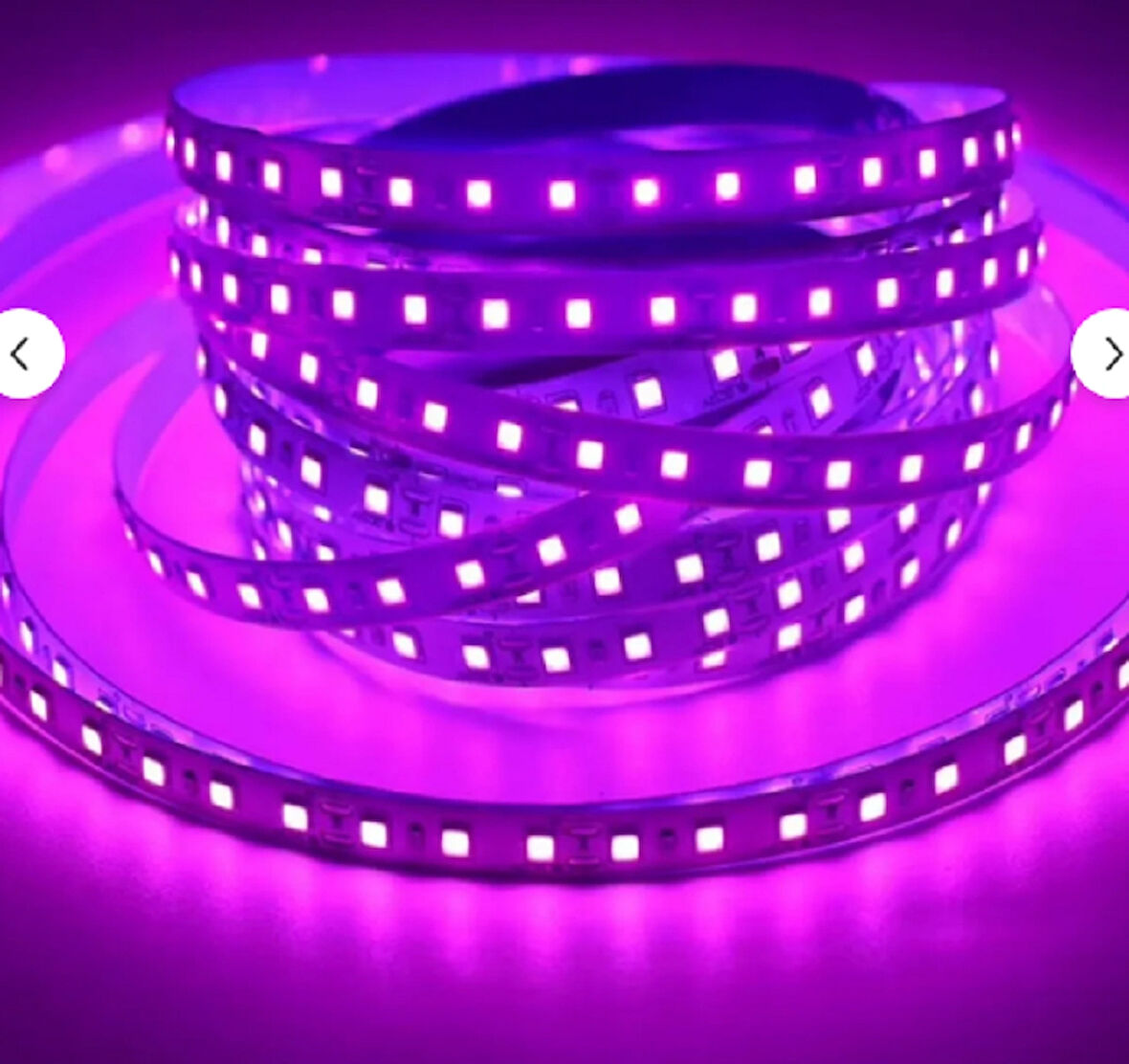 120 Ledli Mor Işık Şerit Led 5 Metre 60 Watt Mor 12 Volt