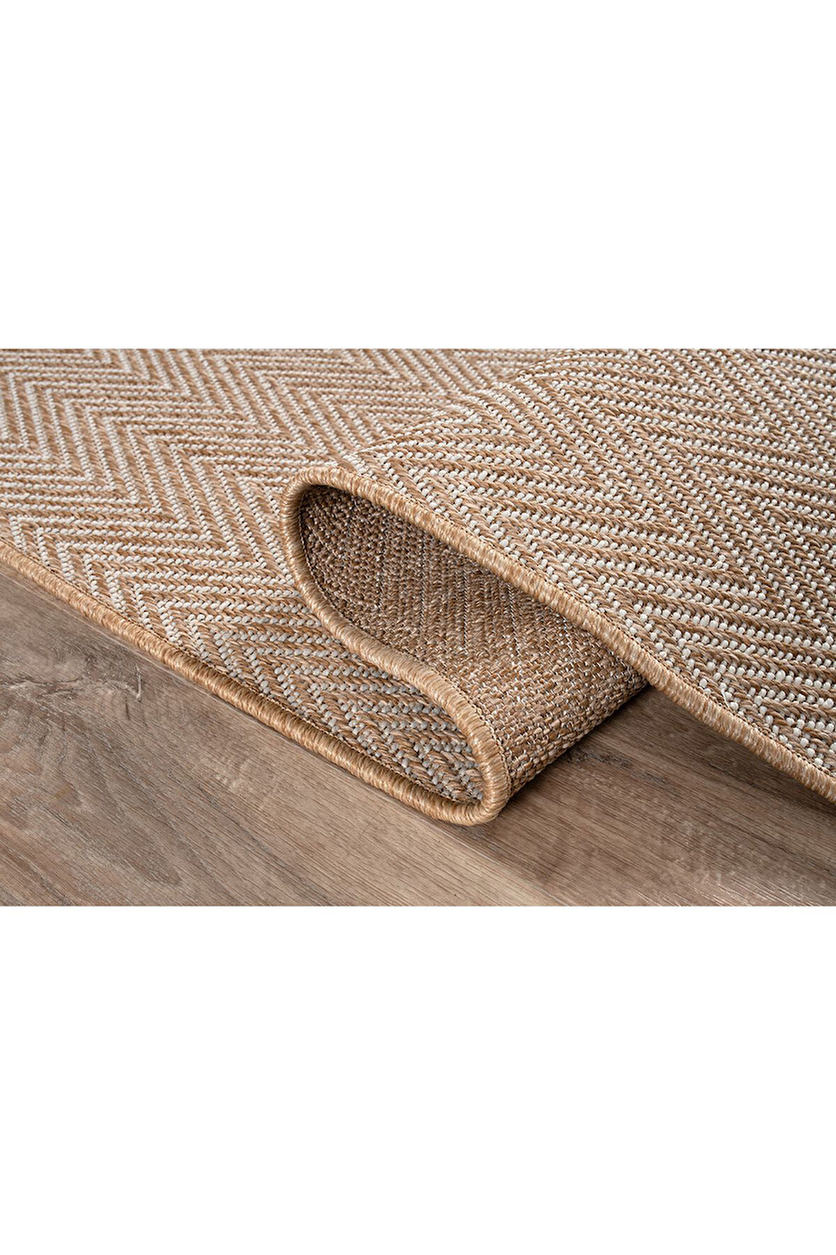 Srz-0503 Jüt Tabanlı Hasır Dokuma Örme Bohem Antialerjik Halı Kilim Balık Sırtı