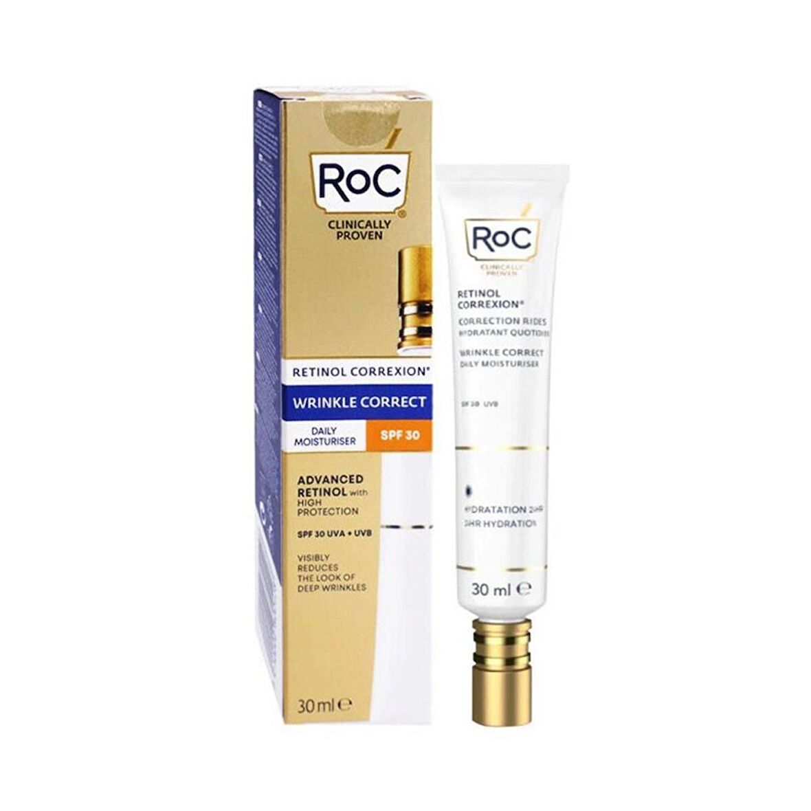 Roc Retinol Correxion Daily Moisturiser Kırışıklık Giderici Gündüz Kremi SPF30 30ML