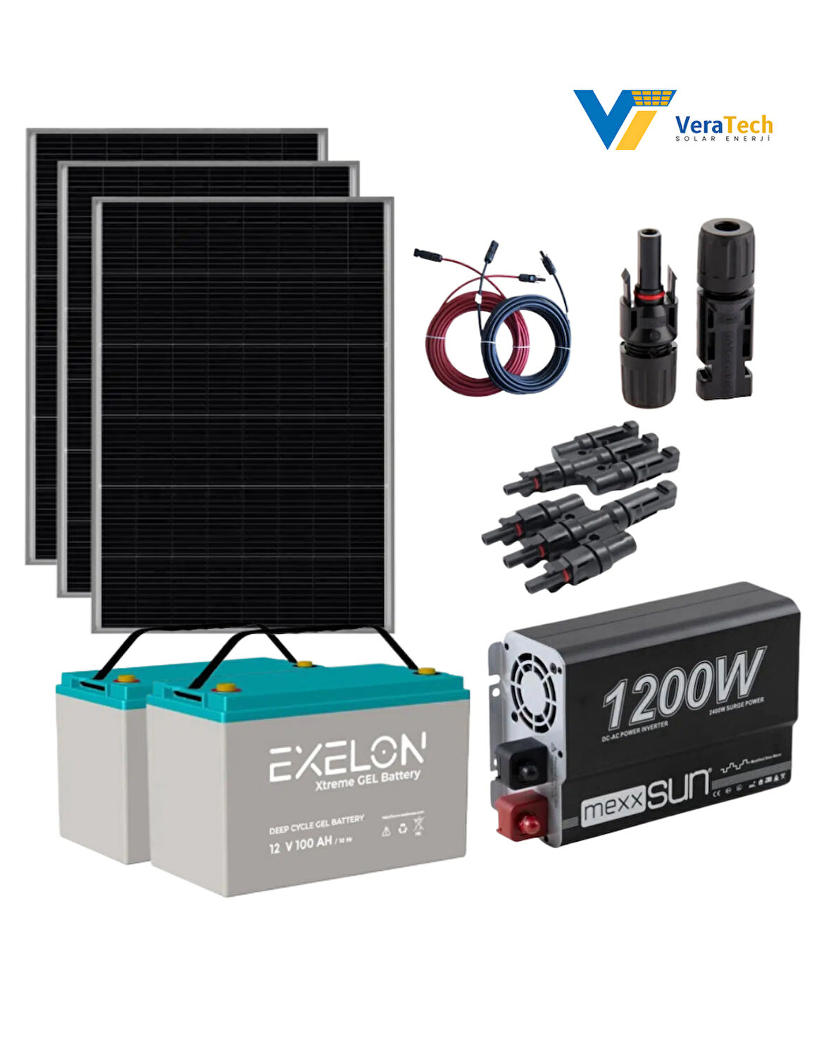 VeraTech Solar Güneş Enerjisi Bahçe Evi Mini Buzdolabı Paketi