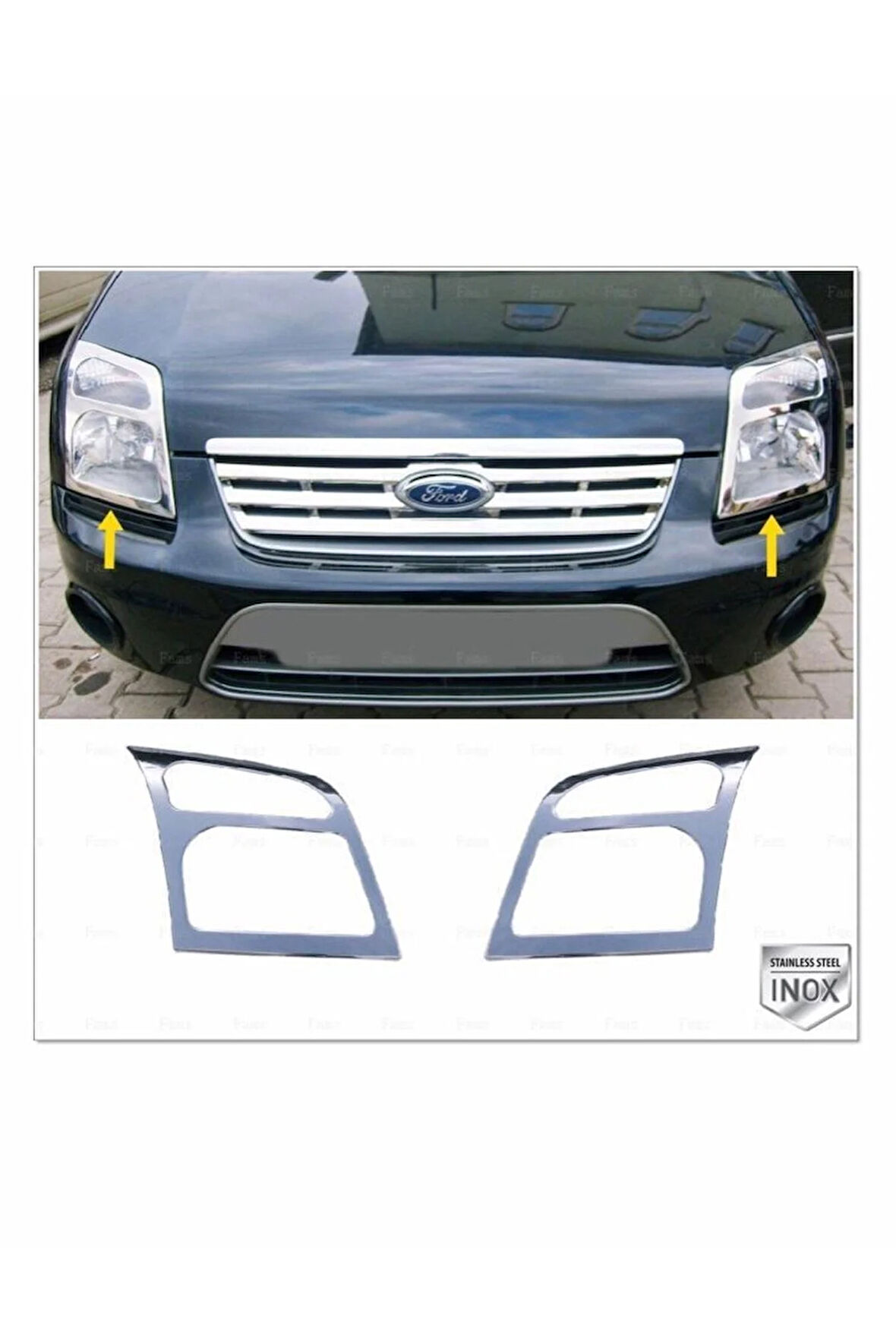 Ford Connect Krom Far Çerçeve 2 Prç. 2002-2014 P. Çelik