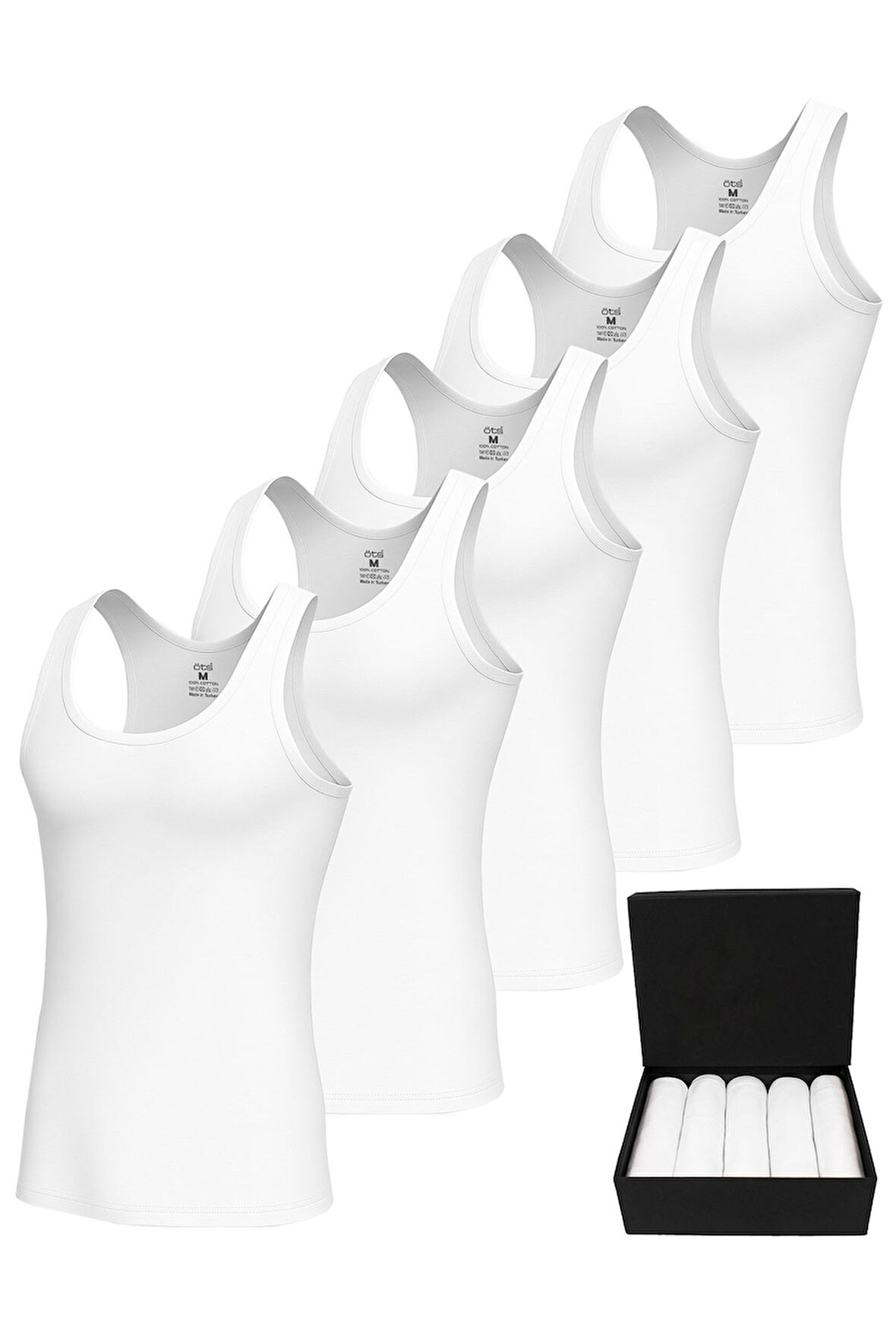 Öts Premium 5’li Erkek Atlet Süprem - Hediye Kutulu, %100 Pamuk, Ultra Yumuşak Kumaş, Etiketsiz