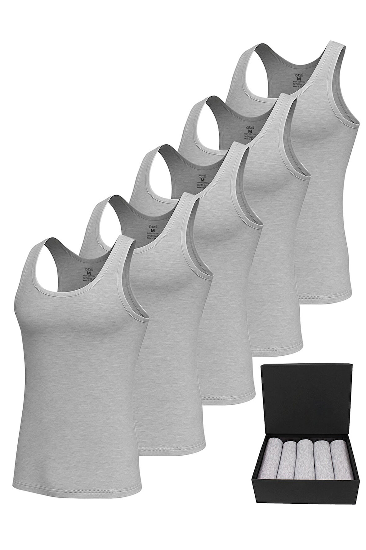 Öts Premium 5’li Erkek Atlet Süprem - Hediye Kutulu, %100 Pamuk, Ultra Yumuşak Kumaş, Etiketsiz