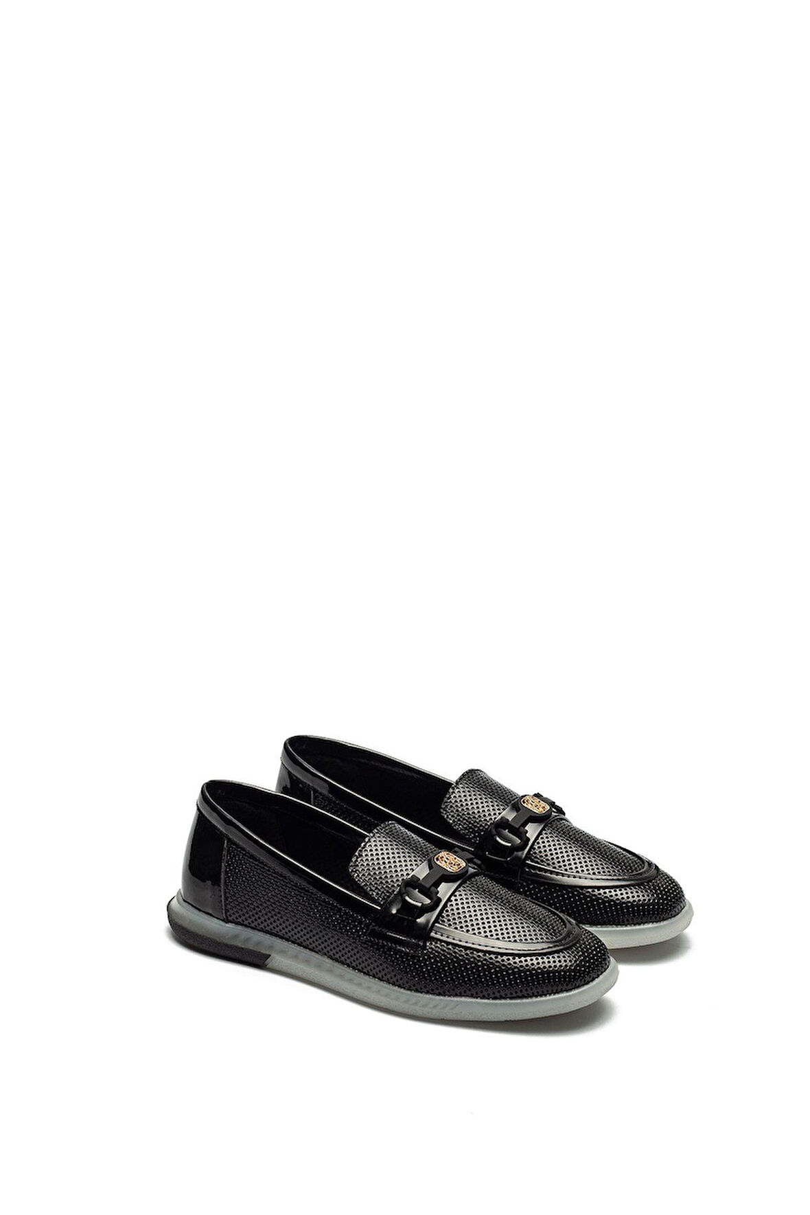 Kadın İğne Baskılı Günlük Loafer Makosen Casual Rugan Ayakkabı 12110