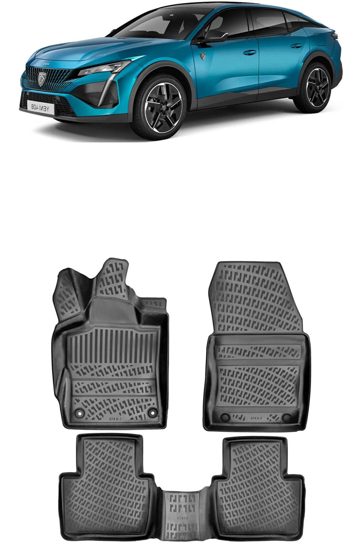 Rizline Peugeot 408 2023 Sonrası 3D Havuzlu Paspas