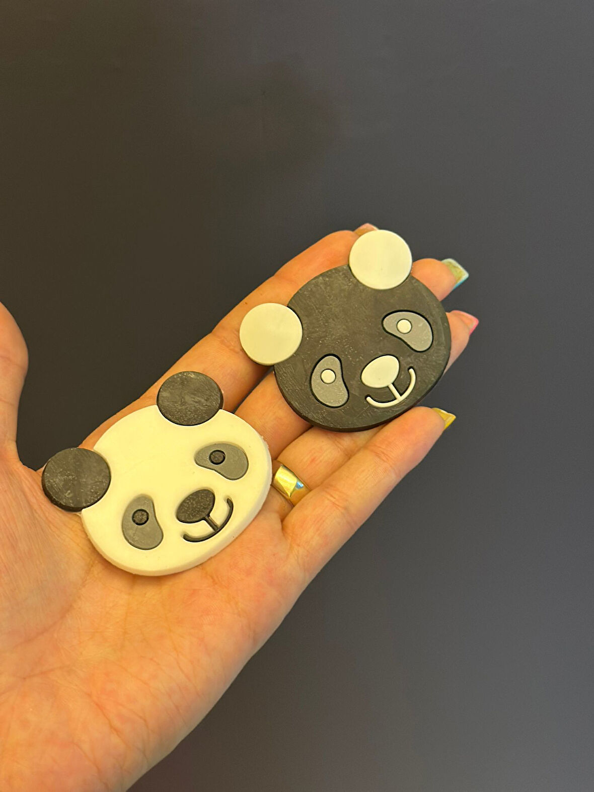 2 ADET SİLİKON PANDA ARMA SET 6X5 CM