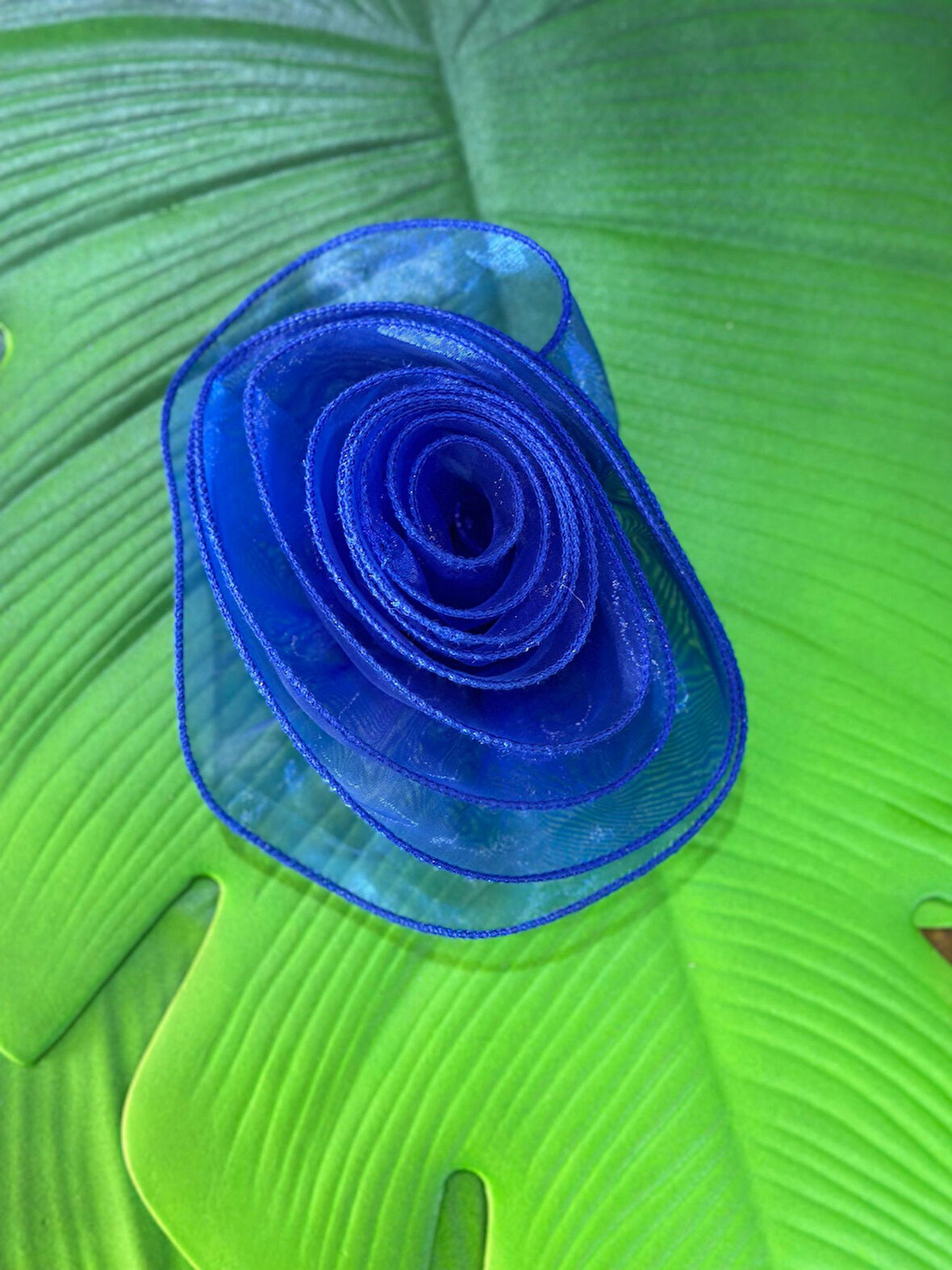 SATEN TÜLLÜ KABARTMA ÇİÇEK GİYİM DİKİŞ ABİYE AKSESUARI 14 CM