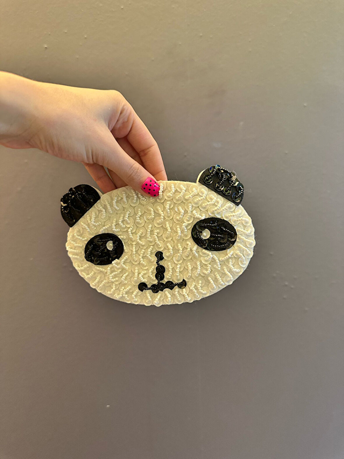 17X13 CM BONCUK İŞLEME PANDA ARMA DİKİŞ APLİKE