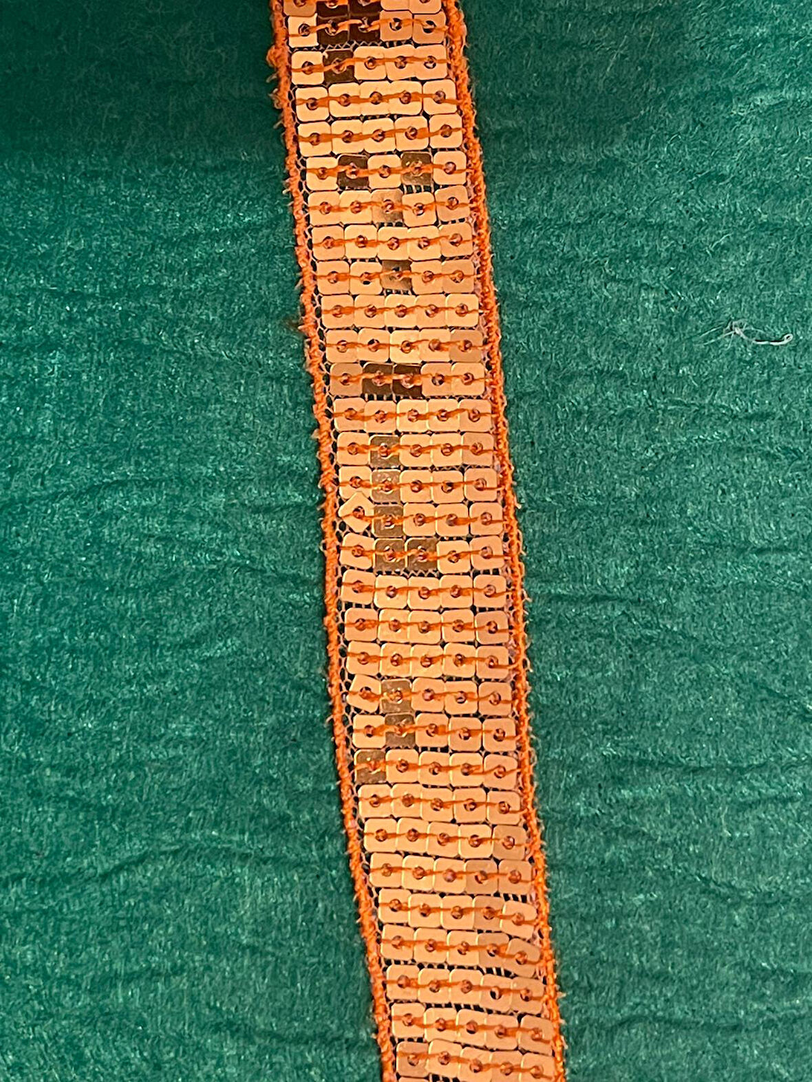 TURUNCU PUL PAYETLİ EN 2 CM ŞERİT BORDÜR APLİK (1 METRE)