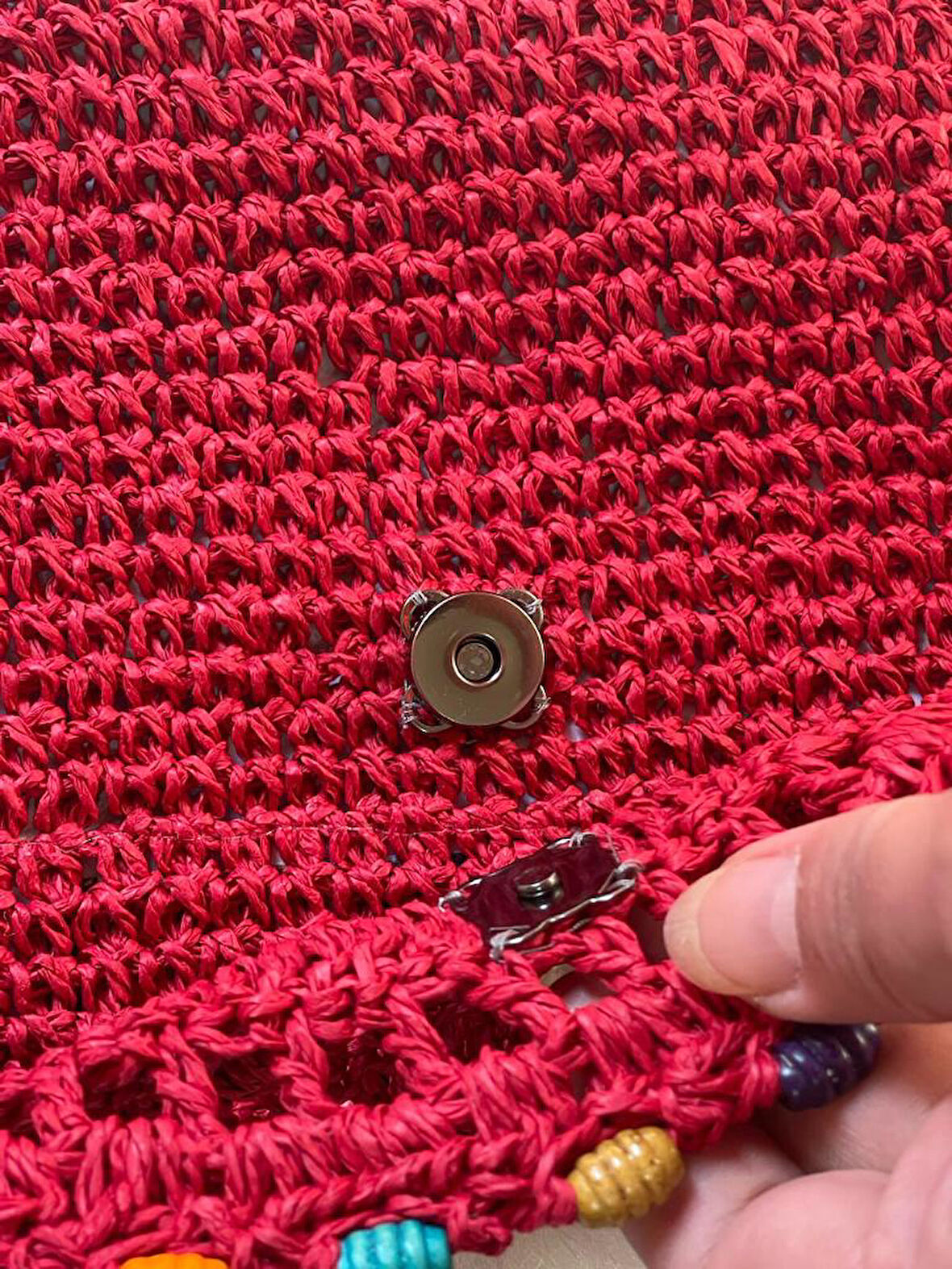 EL ÖRGÜSÜ NAZAR BONCUKLU 27X19CM ASKILI KAĞIT İP CLUTCH PORTFÖY ÇANTA