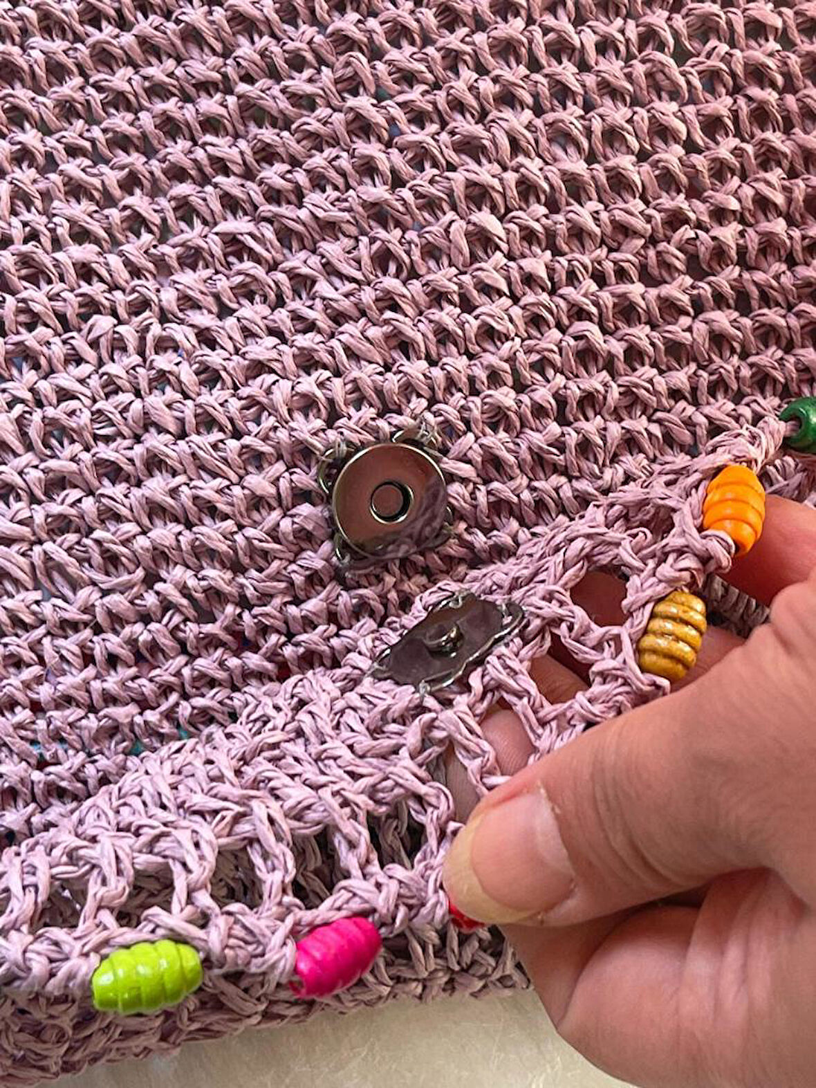 EL ÖRGÜSÜ NAZAR BONCUKLU 27X19CM ASKILI KAĞIT İP CLUTCH PORTFÖY ÇANTA