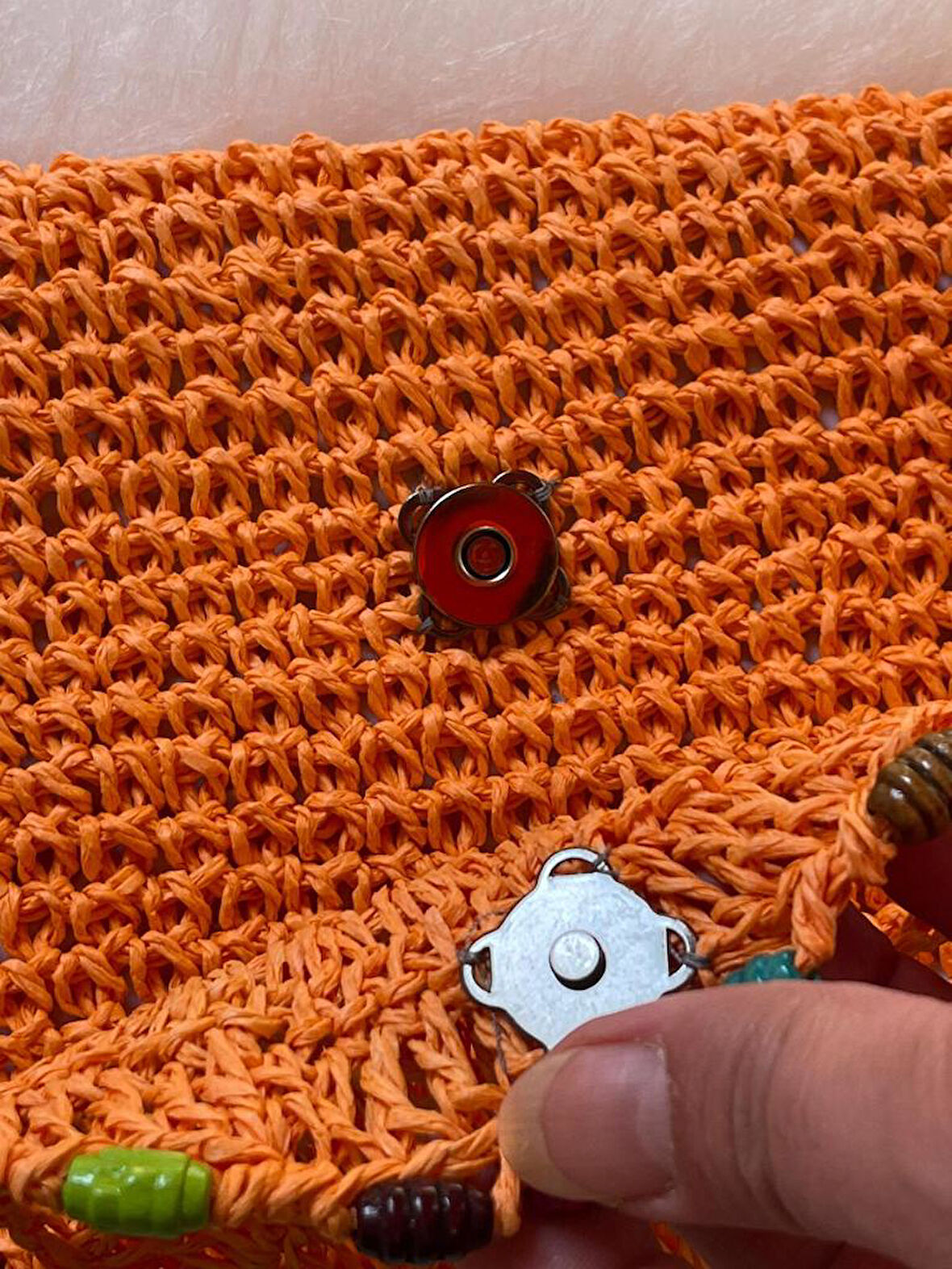 EL ÖRGÜSÜ NAZAR BONCUKLU 27X19CM ASKILI KAĞIT İP CLUTCH PORTFÖY ÇANTA