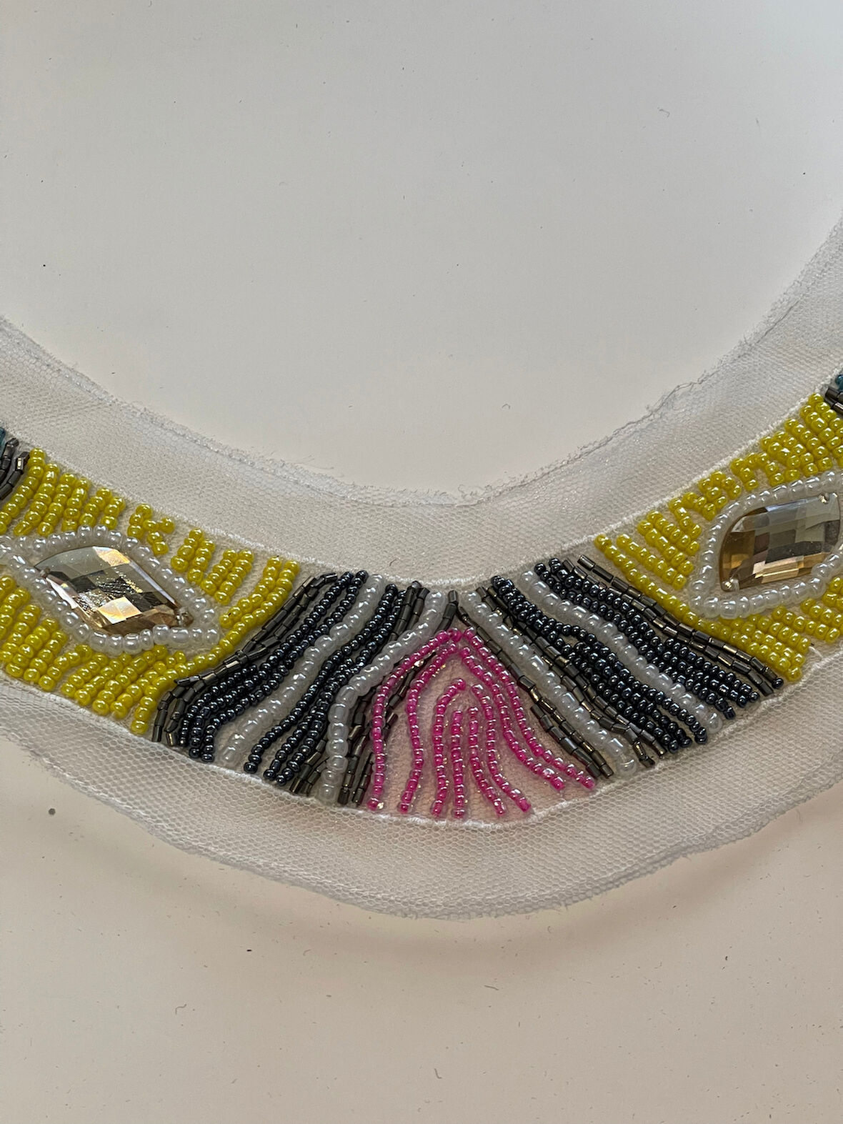 23X5 CM TAŞLI BONCUKLU TASARIM KIYAFET YAKA AKSESUARI APLİK DİKİŞ