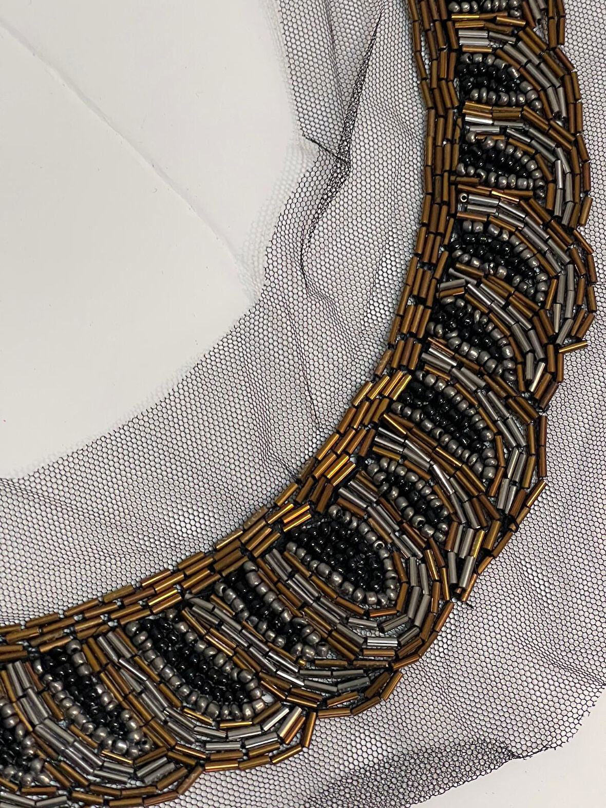 30X5 CM TAŞLI BONCUKLU TASARIM KIYAFET YAKA AKSESUARI APLİK DİKİŞ