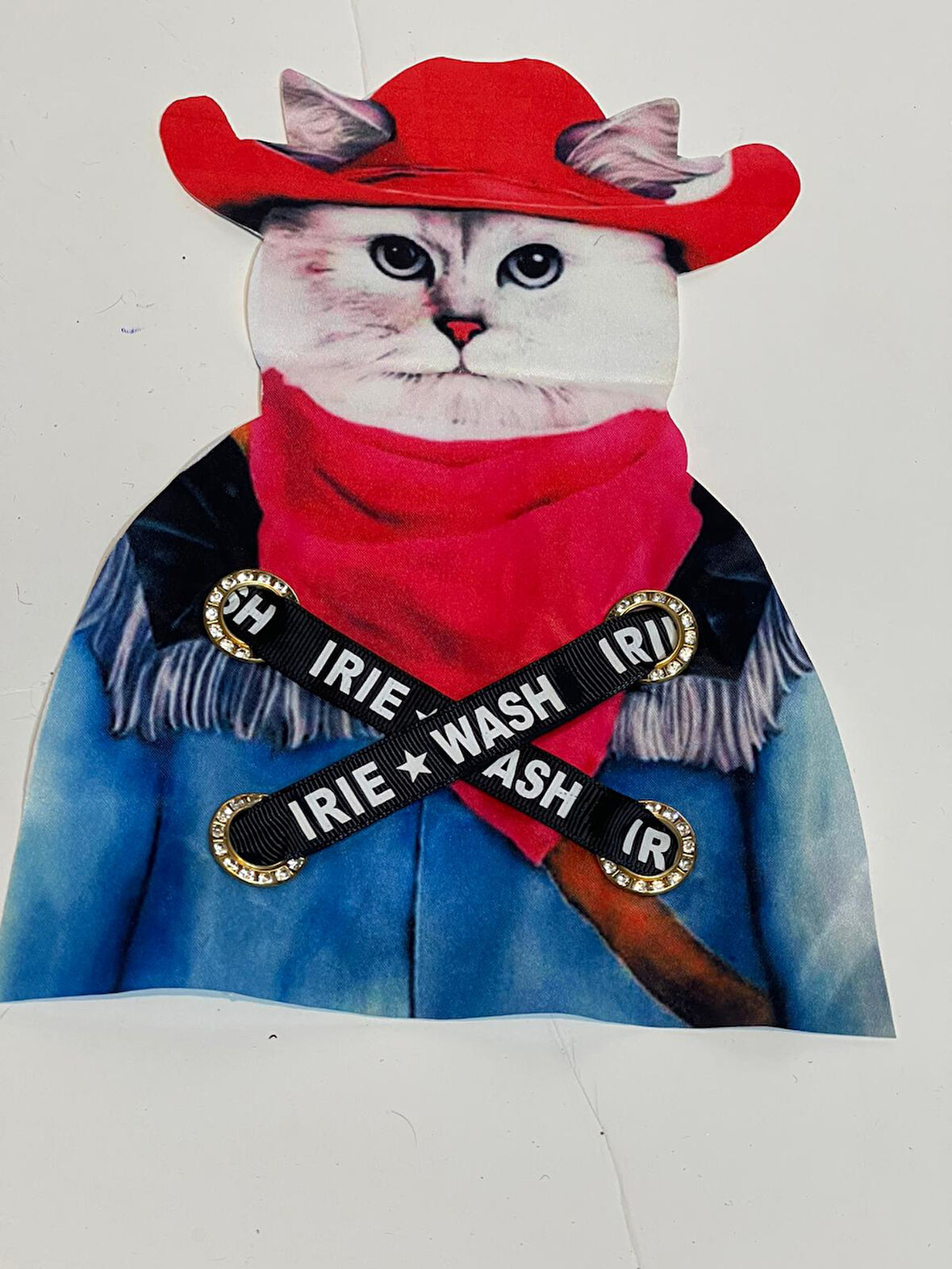 25X19 CM ŞAPKALI KEDİ APLİK ARMA YAMA AKSESUAR