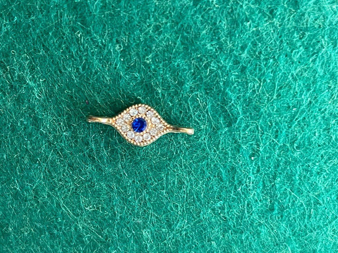 1.5 CM ALTIN SARISI GÖZ ZİRKON TAŞLI NAZAR BONCUKLU KOLYE BİLEKLİK UCU TAKI YAPIMI