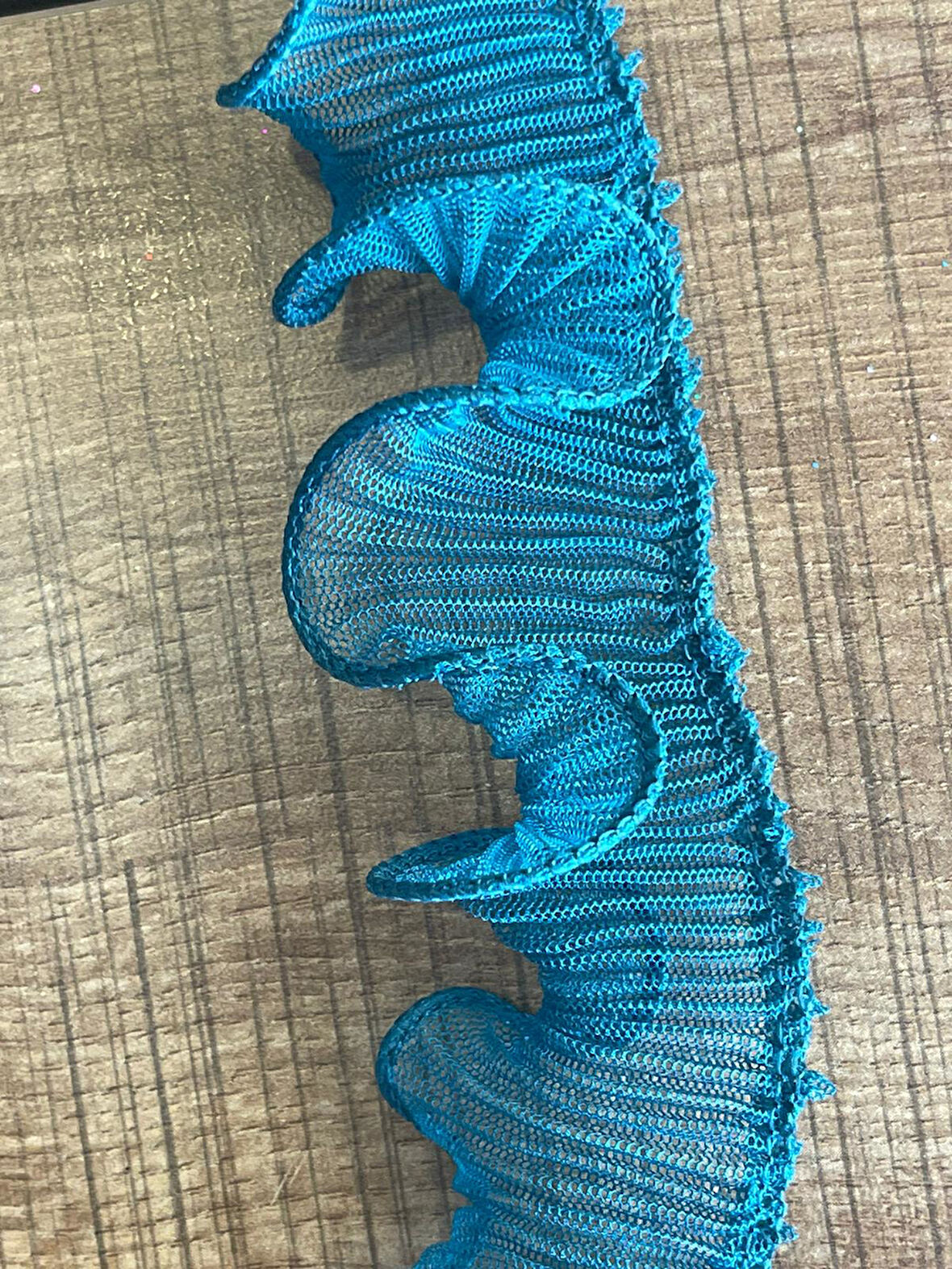 1 METRE 5 CM PETROL YEŞİLİ FIRFIRLI TÜL LASTİKLİ DİKİŞ GİYİM AKSESUARI APLİKE